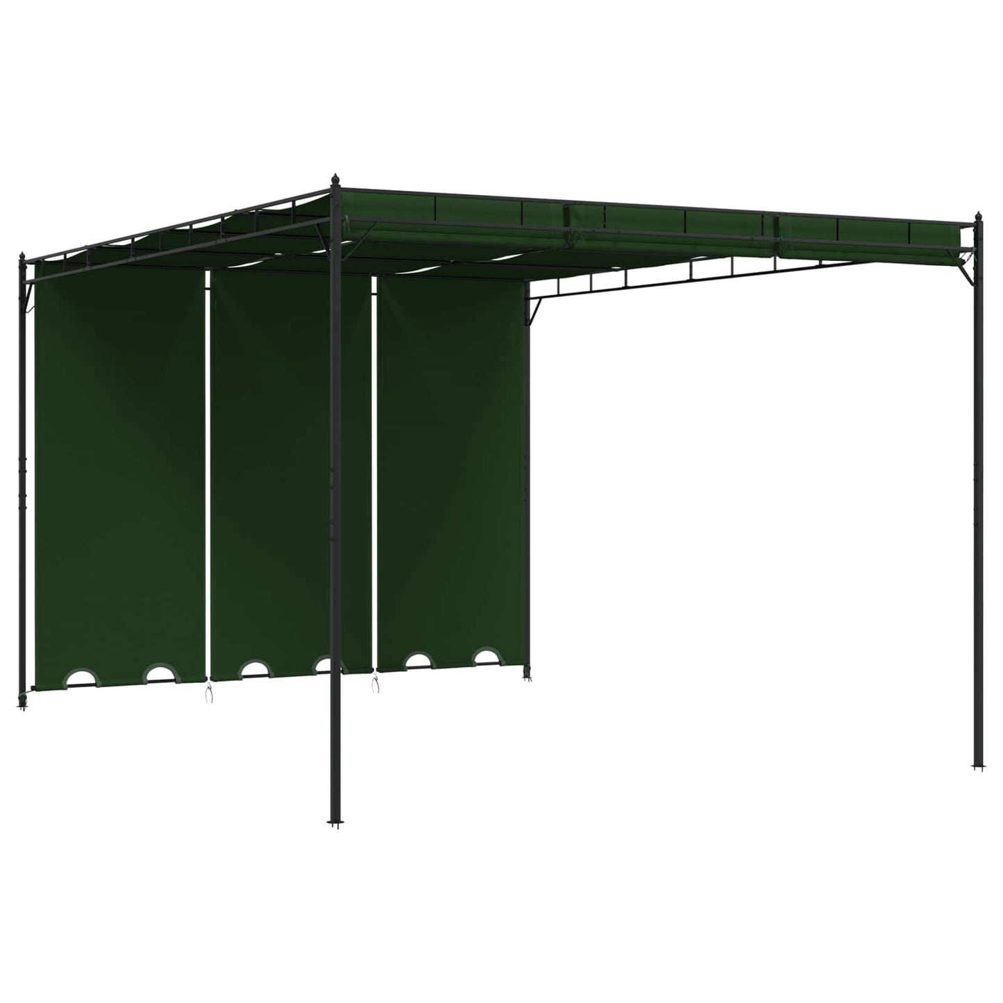 Paviljong 4 x 3 x 2,3 m Grønn Polyester og stål