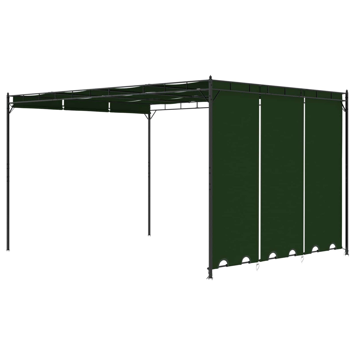 Paviljong 4 x 3 x 2,3 m Grønn Polyester og stål