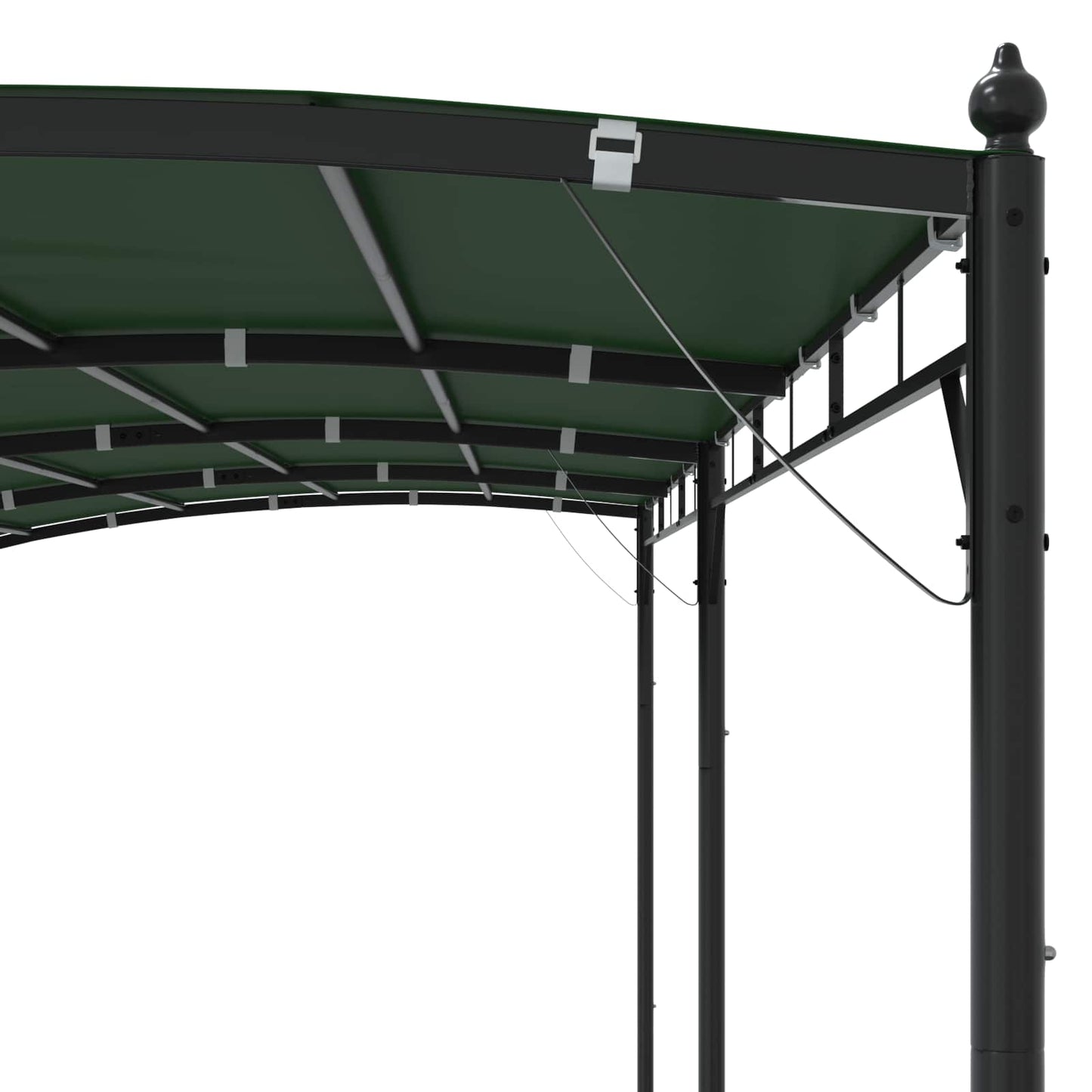 Paviljong 6 x 3 x 2,55 m Grønn Pulverlakkert stål og stoff