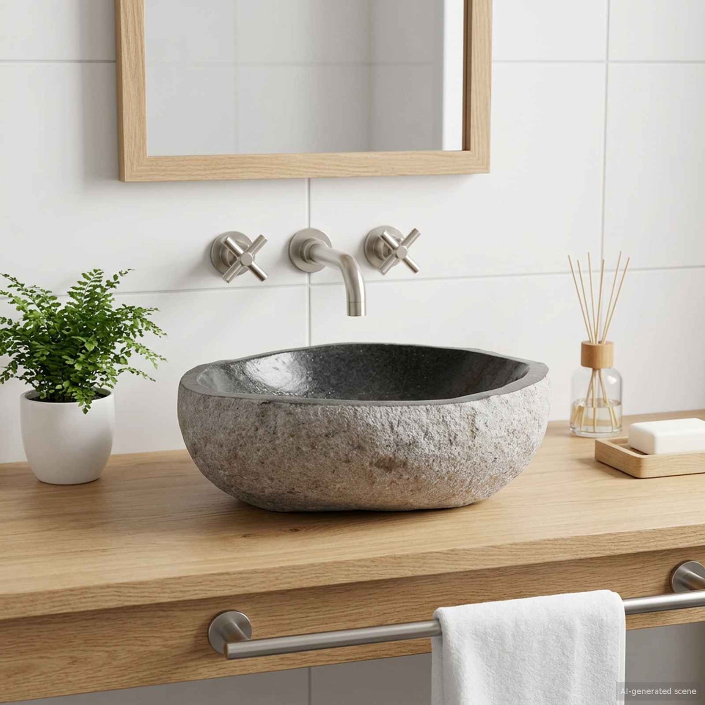 Basseng Oval Grå (32-37) x (27-30) x 12 cm Elvestein