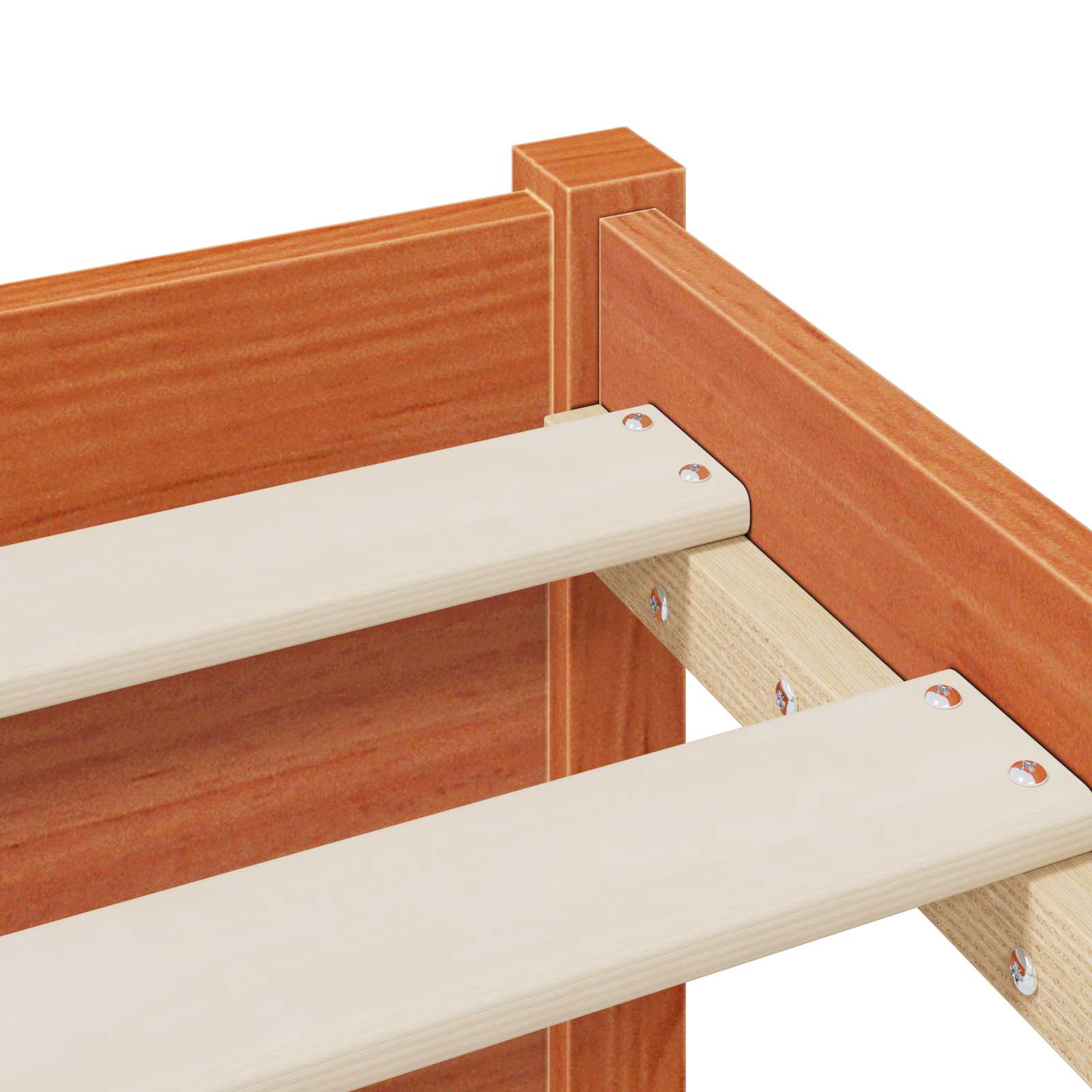 Sengramme med oppbevaringshodegavl Vokset Brun 140 x 190 cm vidaXL
