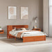 Sengramme med oppbevaringshodegavl Vokset Brun 140 x 190 cm vidaXL