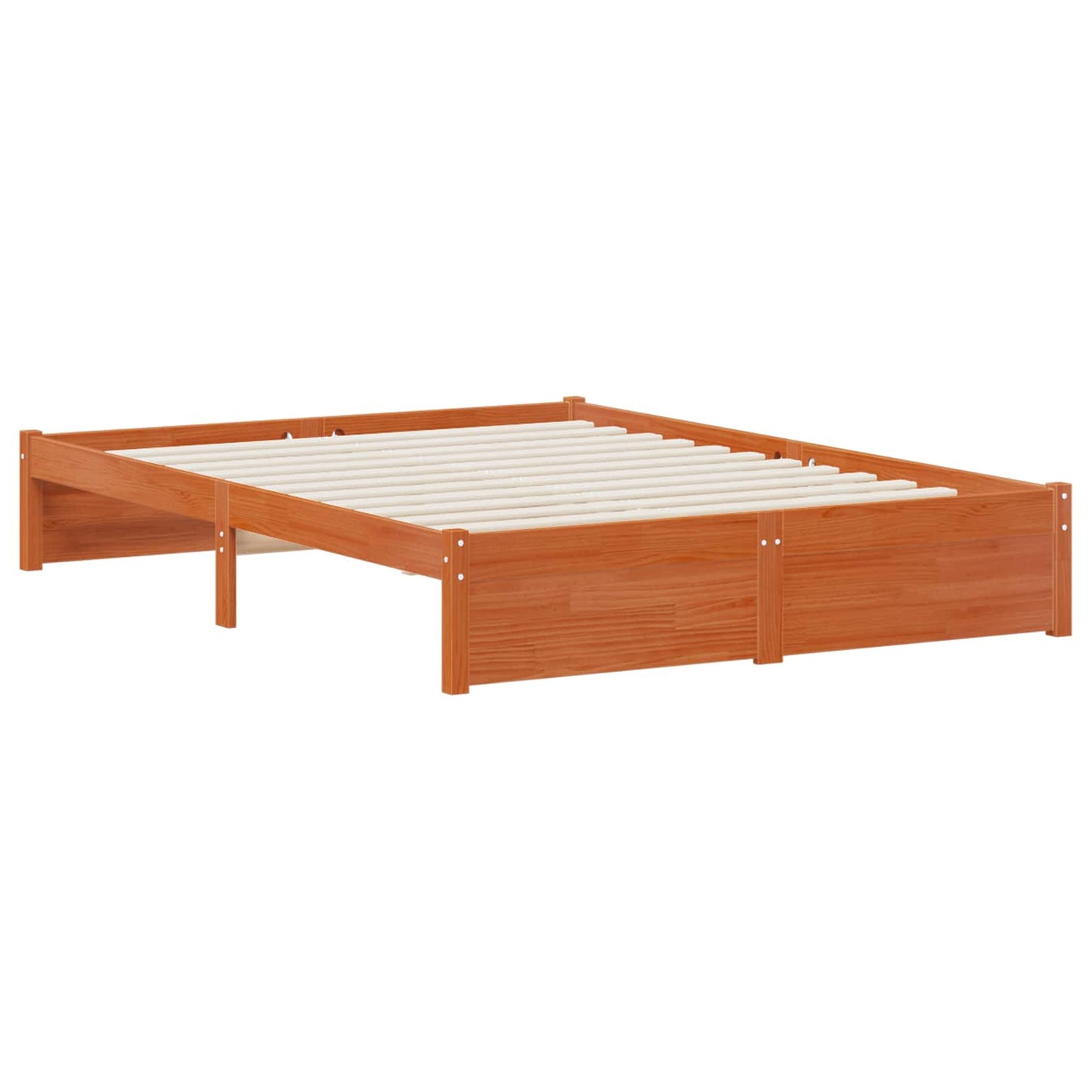 Sengramme med oppbevaringshodegavl Vokset Brun 140 x 190 cm vidaXL