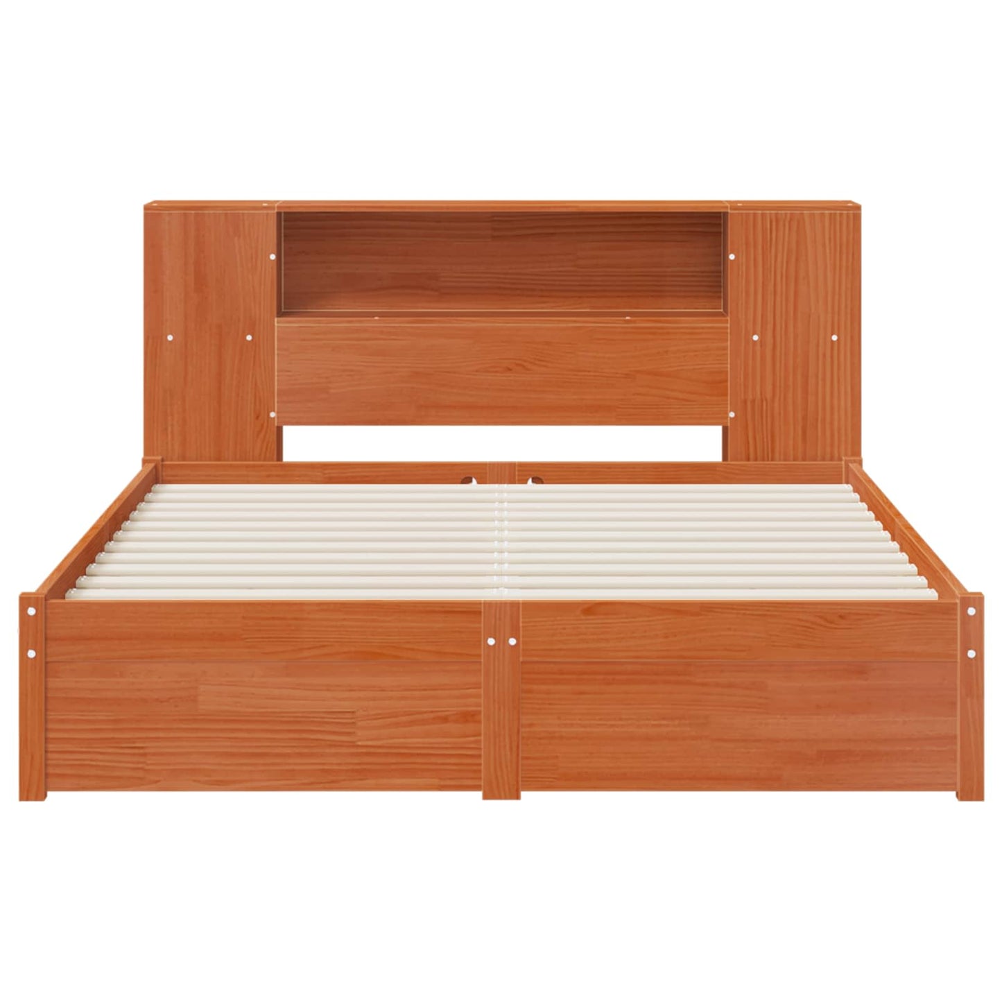 Sengramme med oppbevaringshodegavl Vokset Brun 140 x 190 cm vidaXL