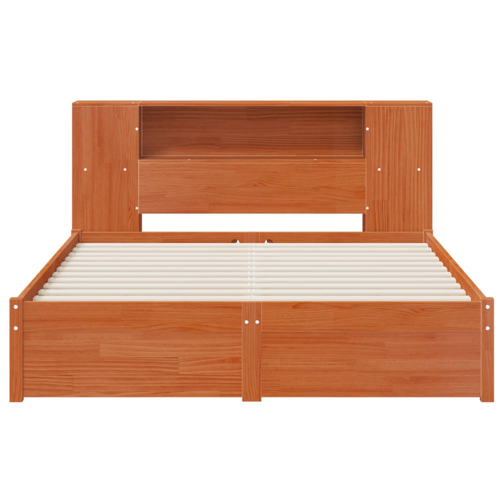 Sengramme med oppbevaringshodegavl Vokset Brun 140 x 190 cm vidaXL