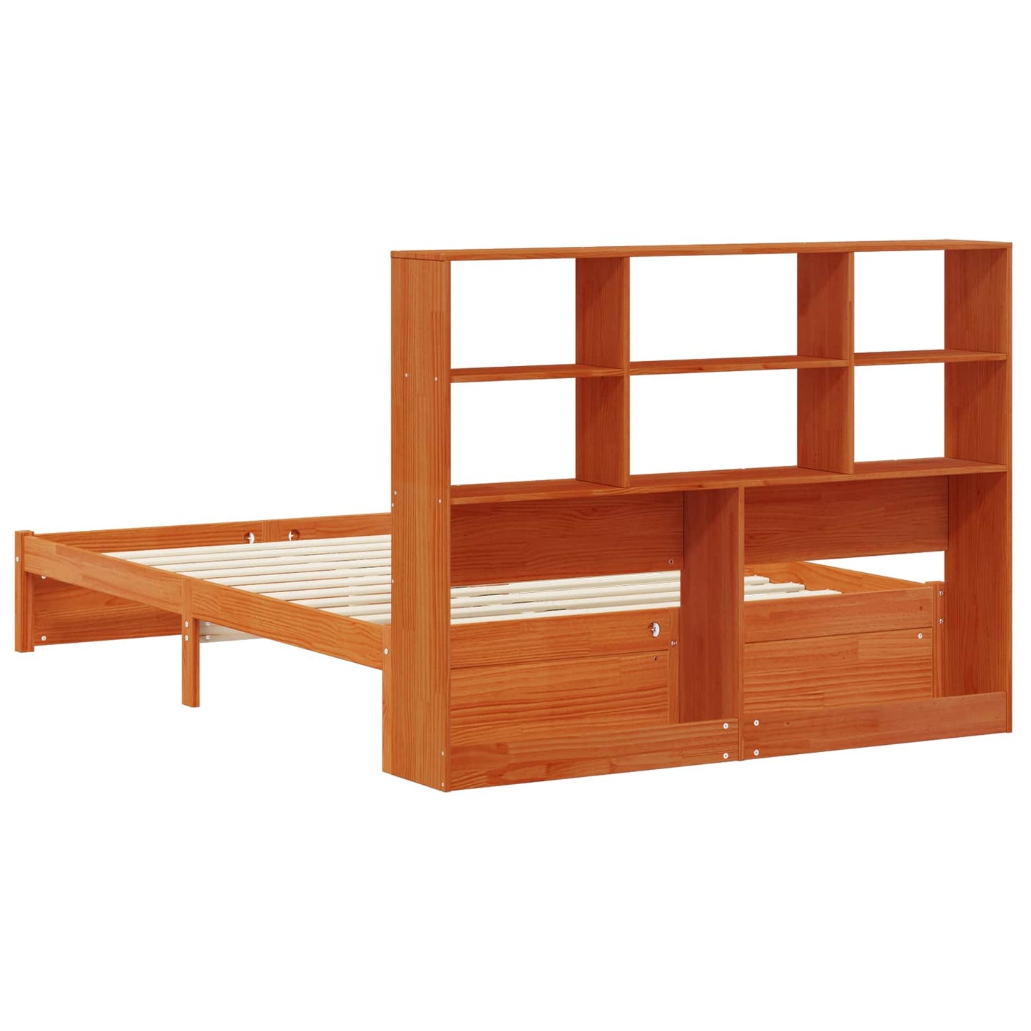 Sengramme med oppbevaringshodegavl VoksBrun 140 x 190 cm