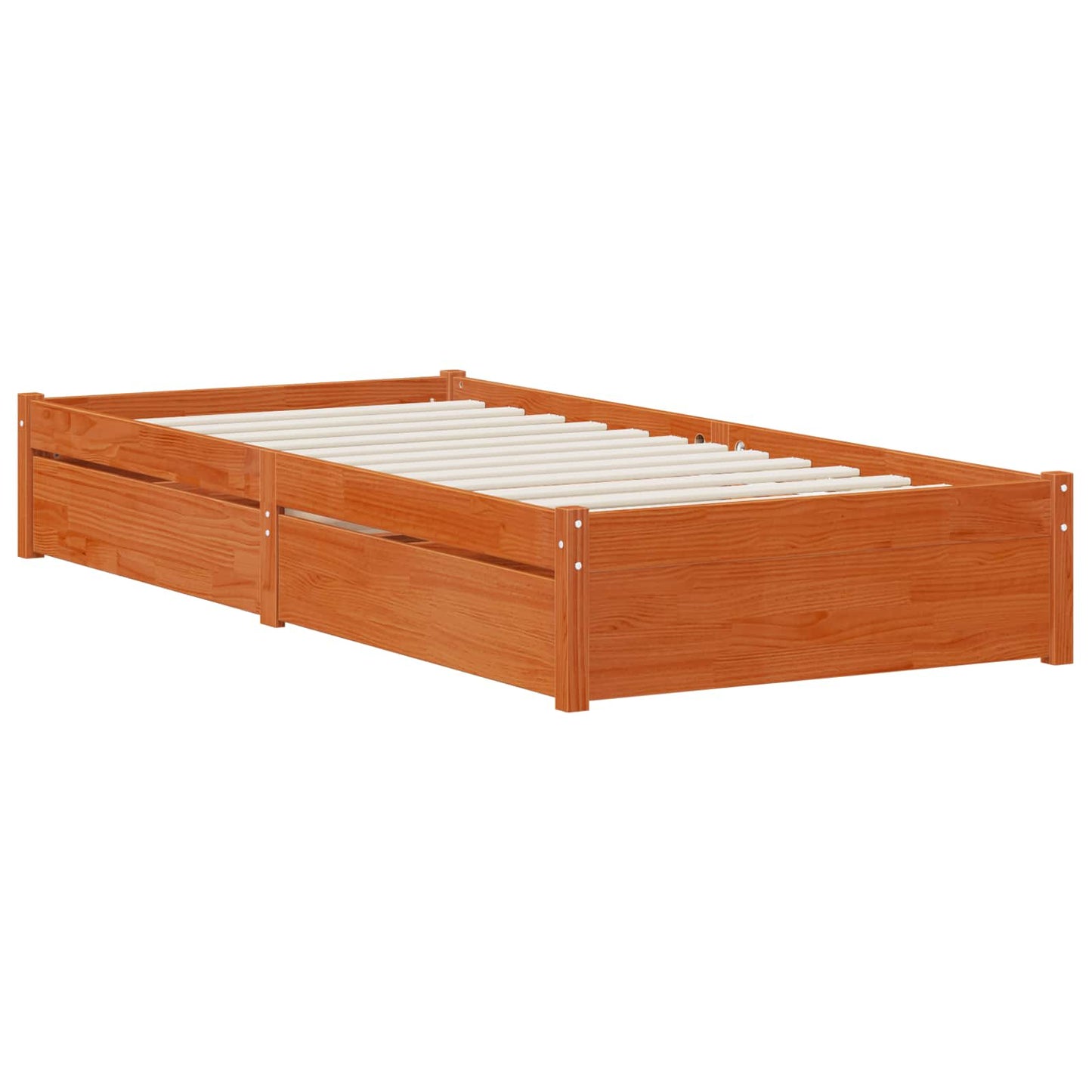 Sengestamme med skuff med lagring 3 pcs Vokset Brun Furu vidaXL