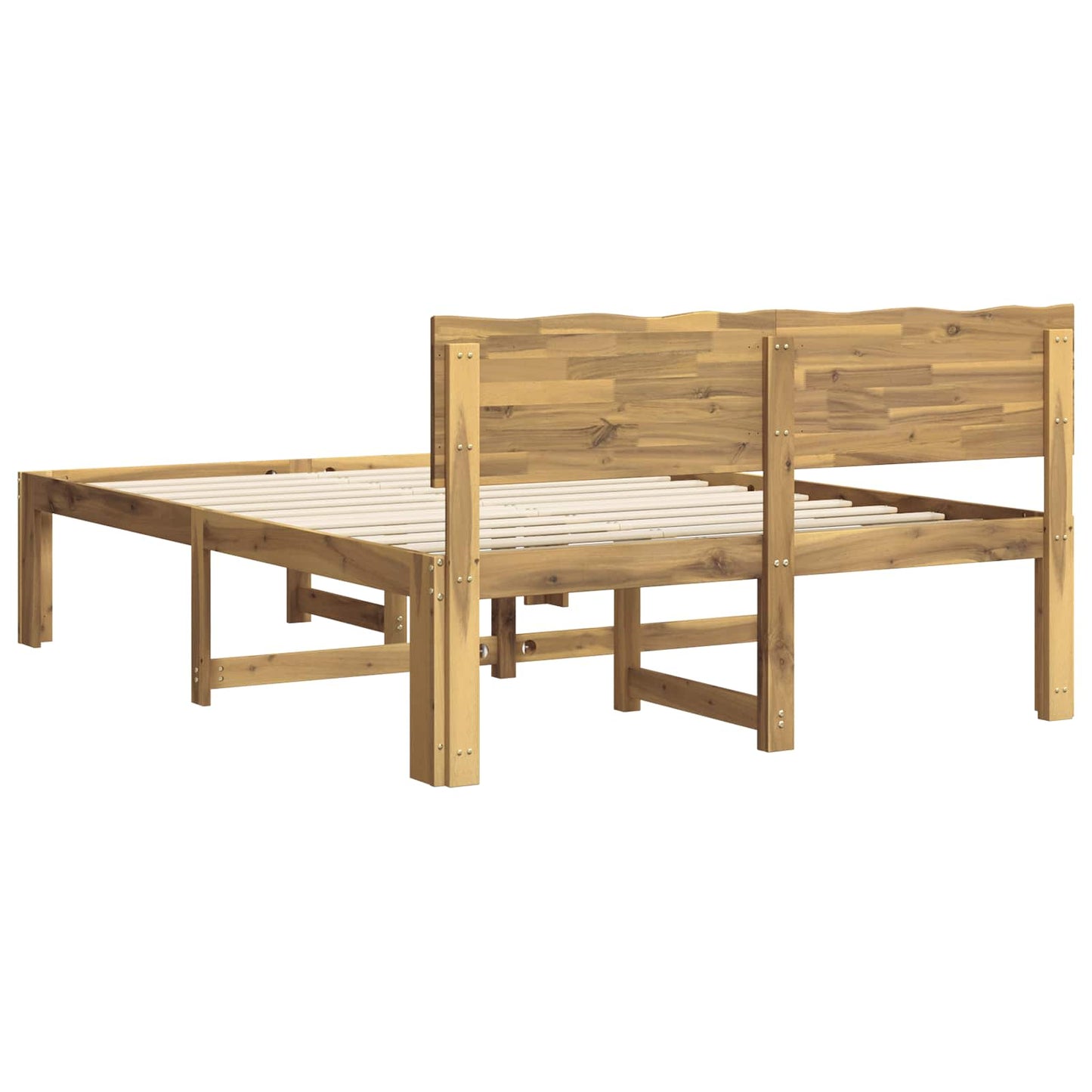 Dobbel Sengramme med Hodegjerde ROSTOCK Hvit 140 x 200 cm