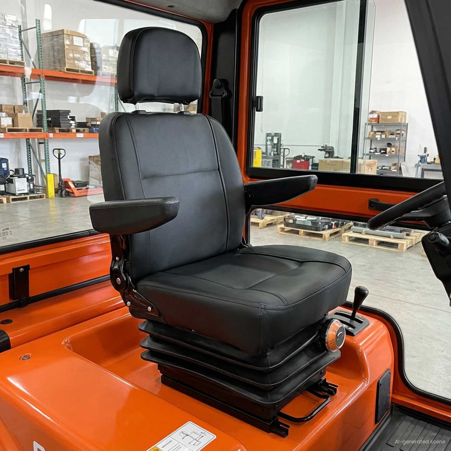 Traktor sete med oppheng Svart 56 x 57 x 87 cm Stål og PVC