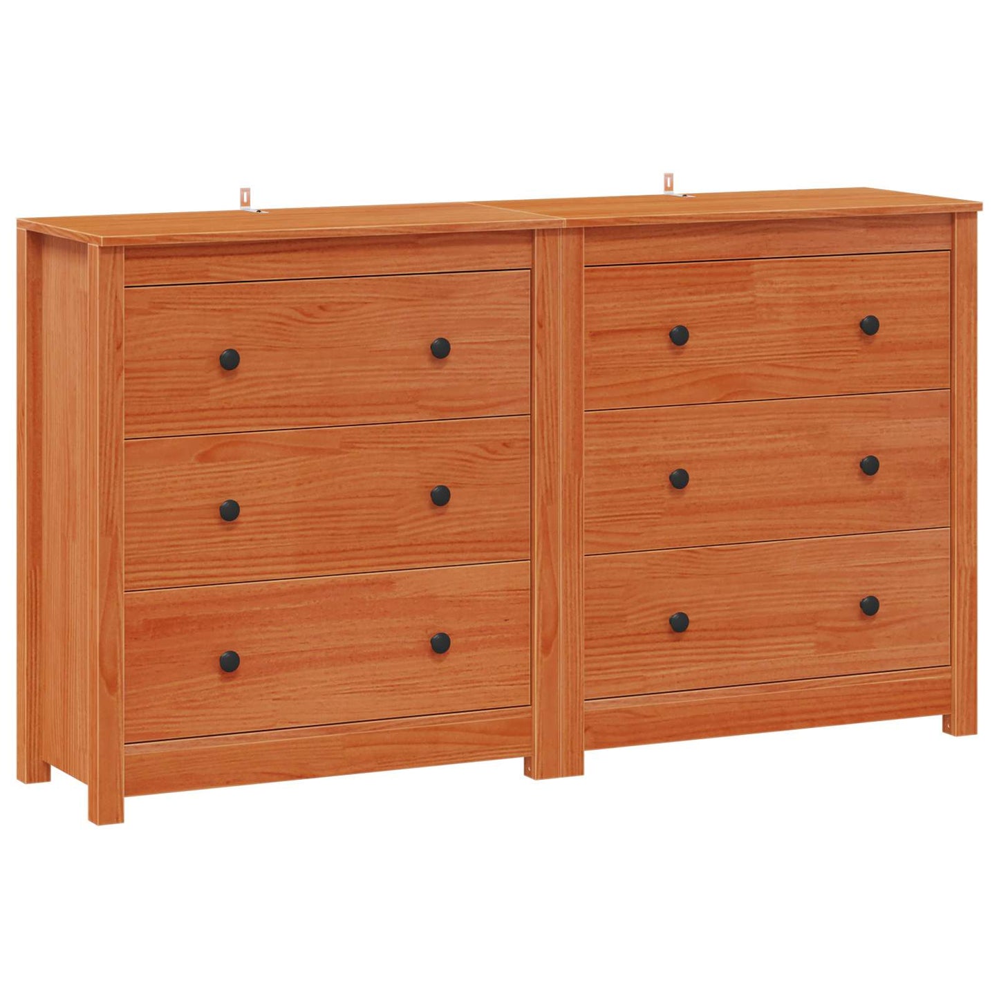 Serviesskap 2 pcs VoksBrun 140 x 35 x 80 cm Massiv furu