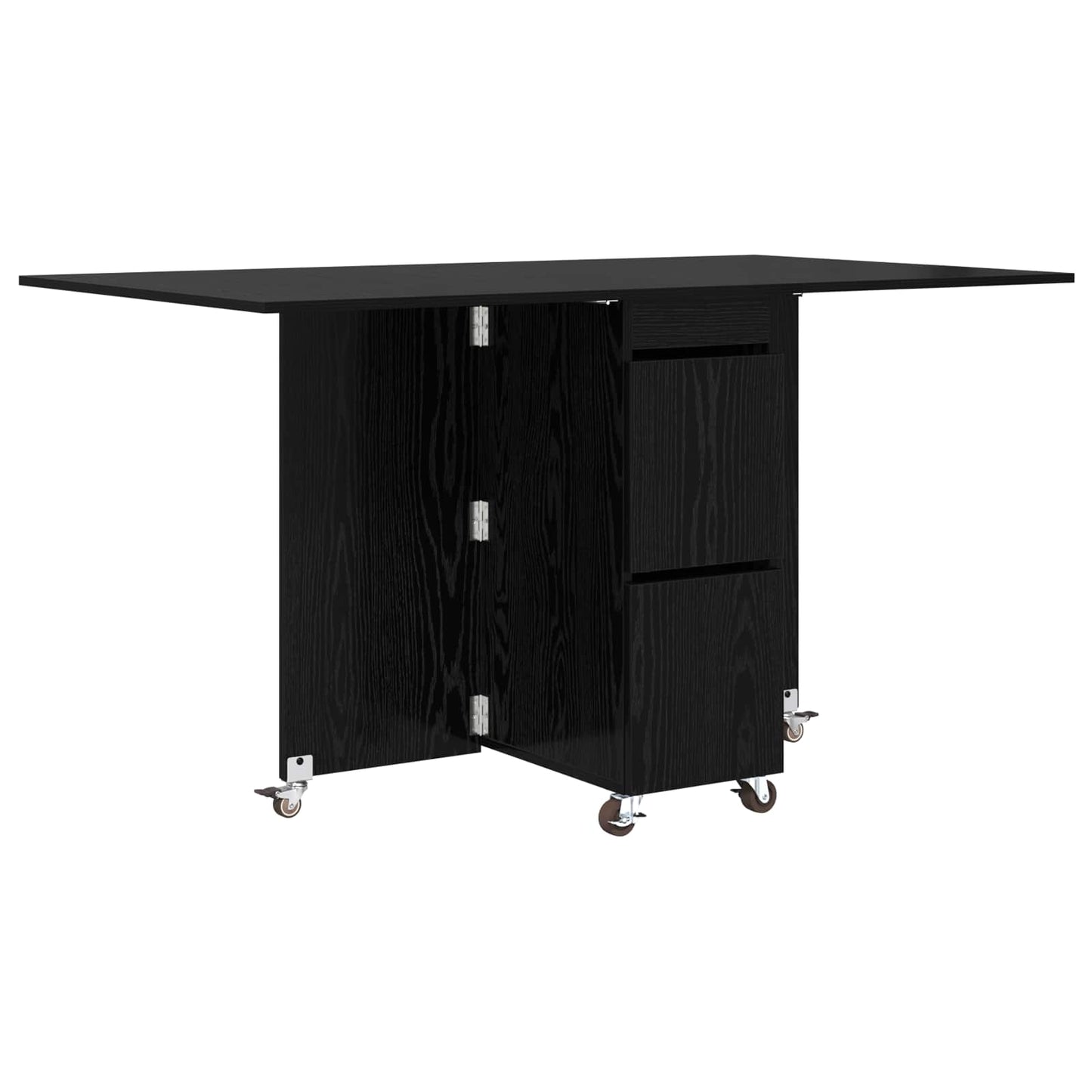 Spisebord 2 pcs 140 x 80 x 77 cm Konstruert tre Svart eik
