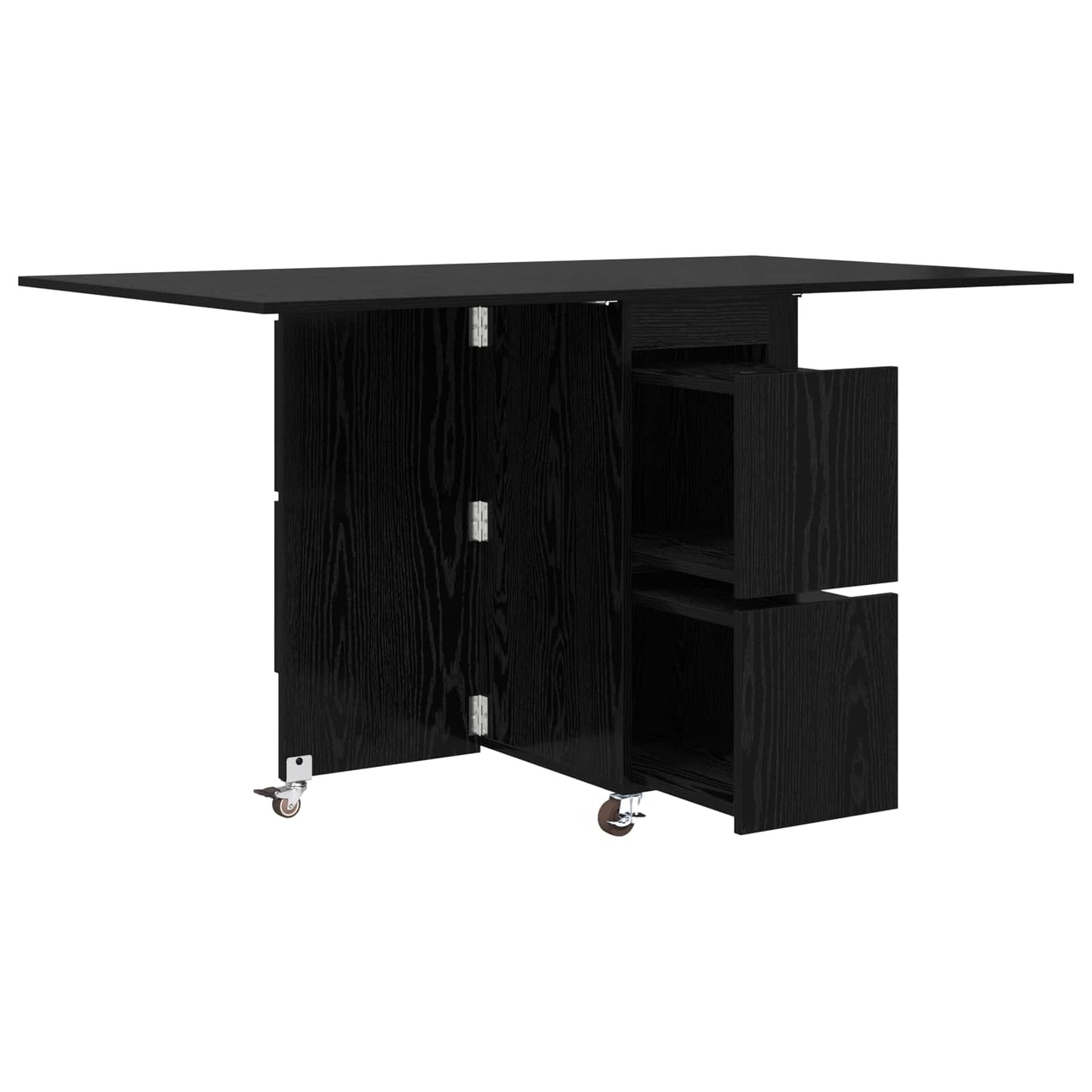 Spisebord 2 pcs 140 x 80 x 77 cm Konstruert tre Svart eik