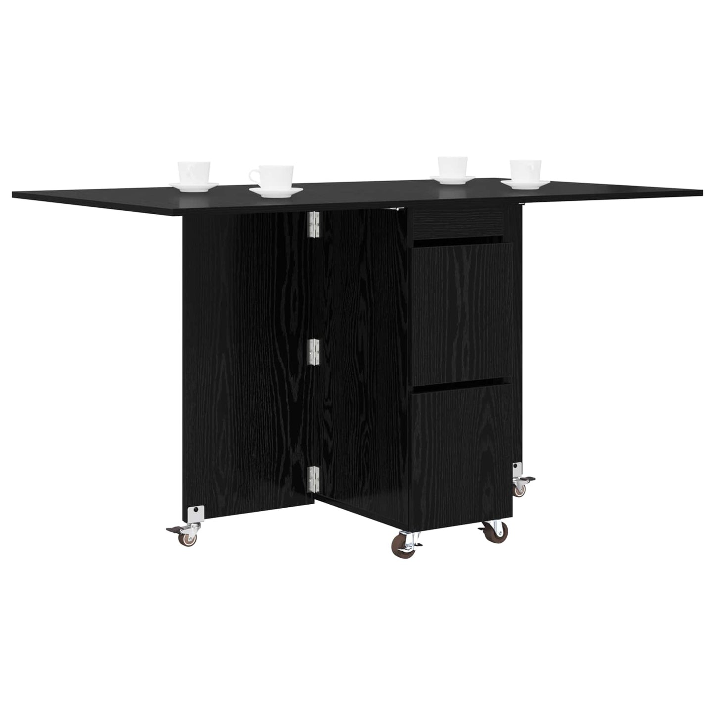 Spisebord 2 pcs 140 x 80 x 77 cm Konstruert tre Svart eik