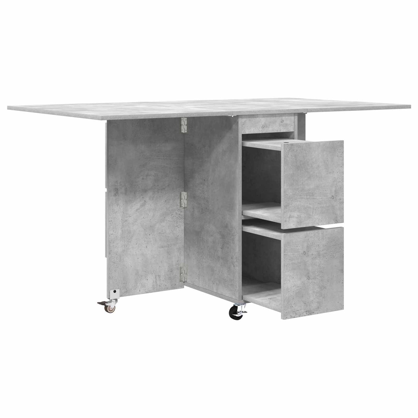 Spisebord 2 pcs 140 x 80 x 77 cm Konstruert tre Betonggrå
