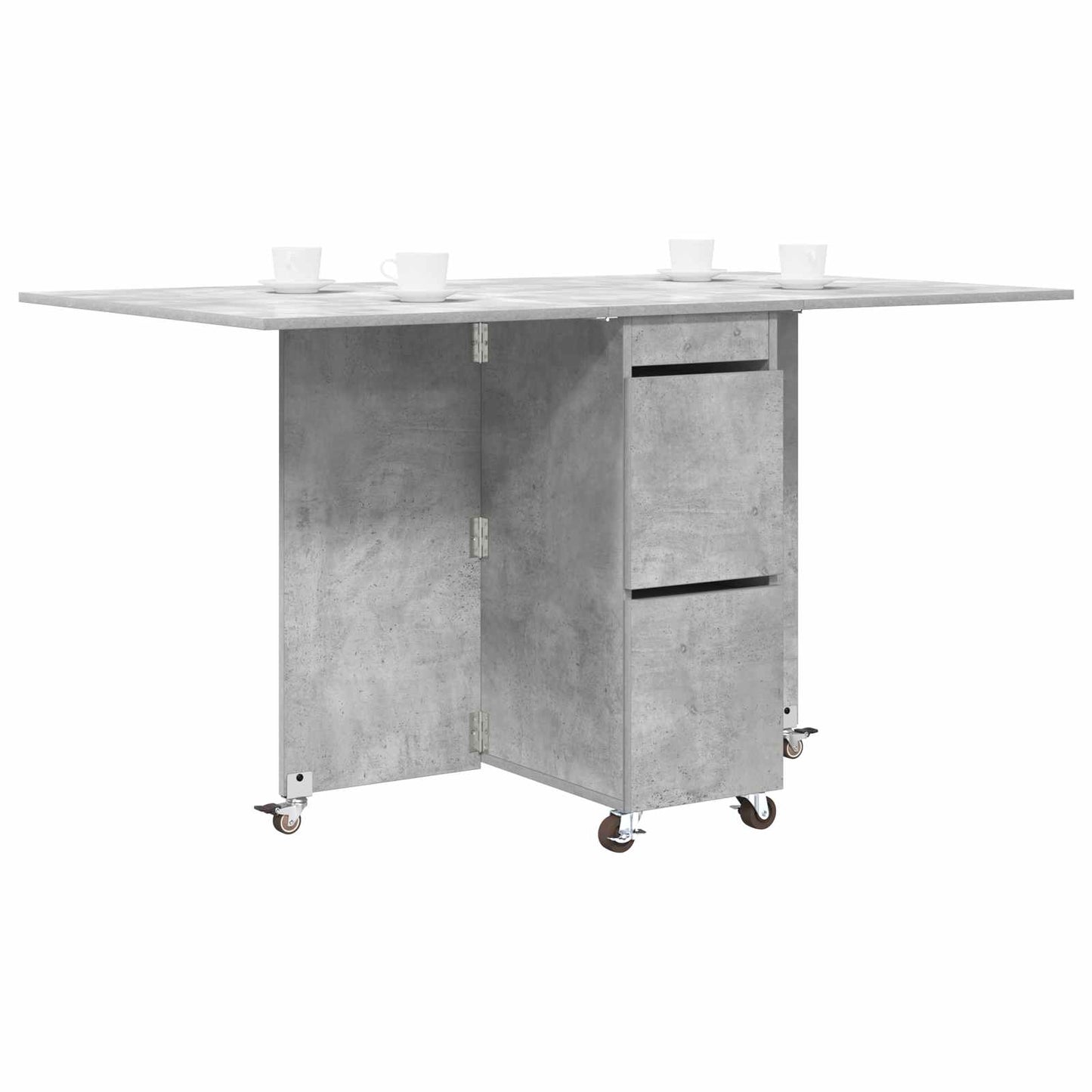 Spisebord 2 pcs 140 x 80 x 77 cm Konstruert tre Betonggrå