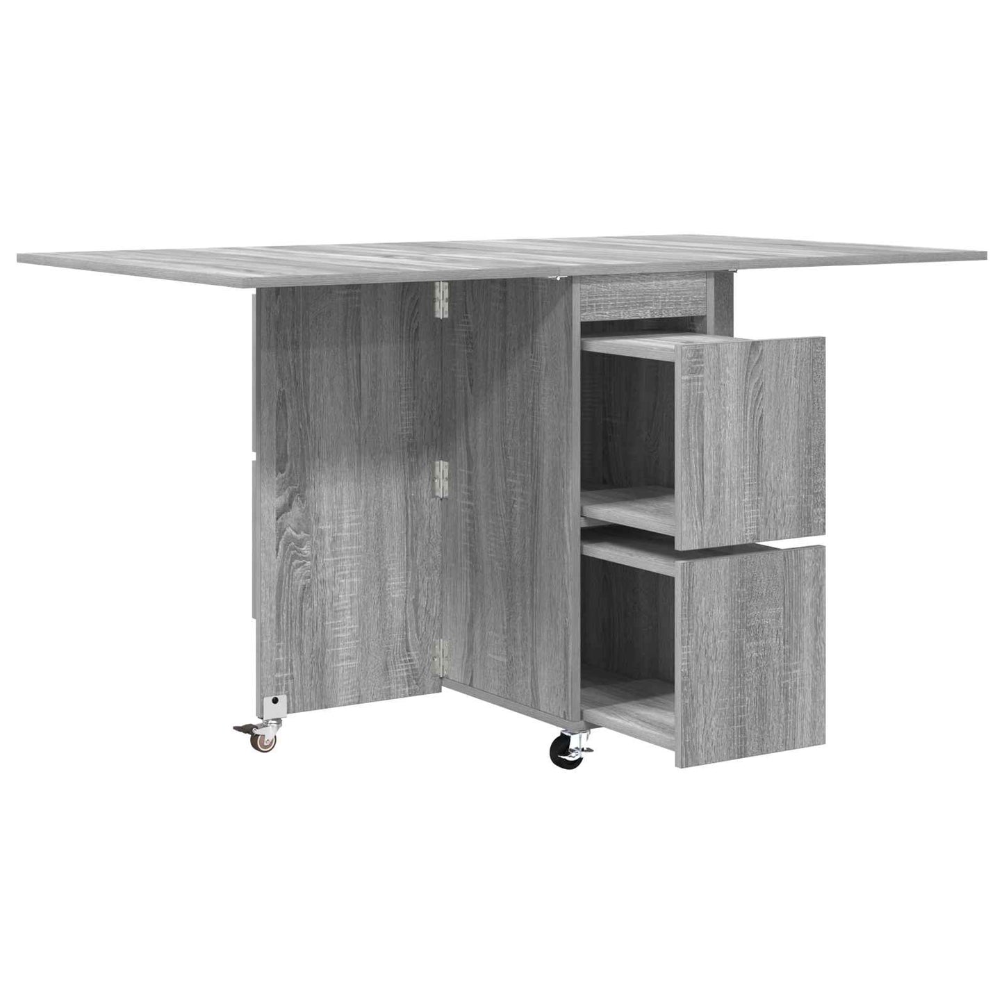 Spisebord 2 pcs 140 x 80 x 77 cm Konstruert tre Grå Sonoma