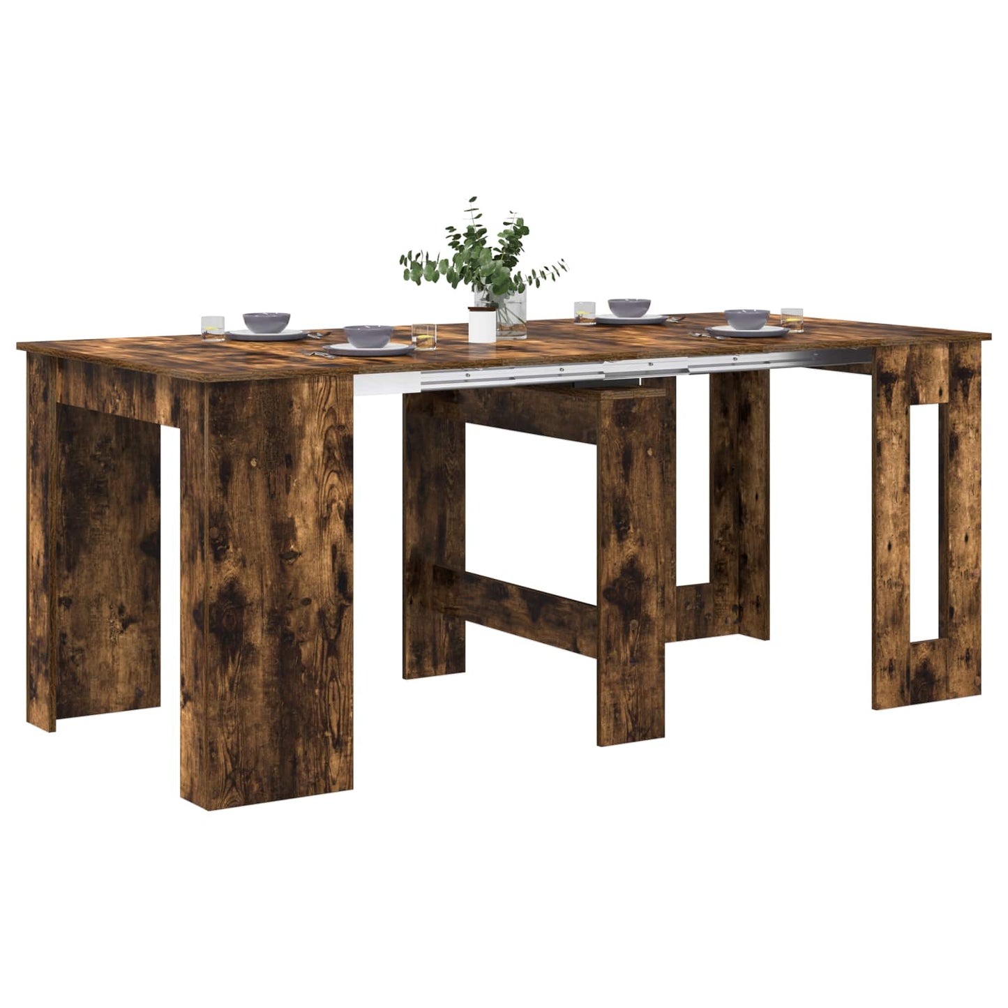 Spisebord 180 x 85 x 75 cm Konstruert tre Røkt Eik Rektangulær