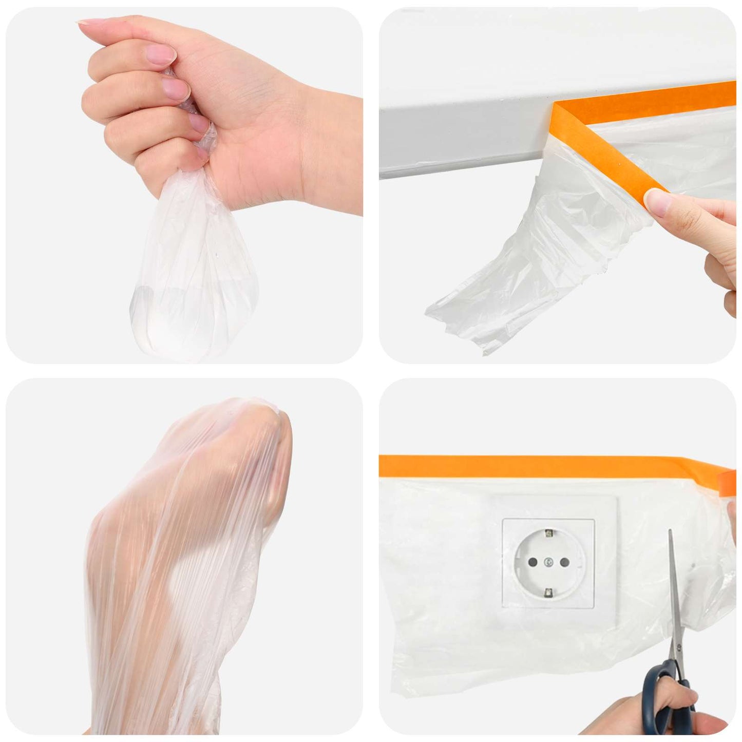 Støvbånd med limtape 6 pcs Gjennomsiktig 55 x 3300 cm HDPE