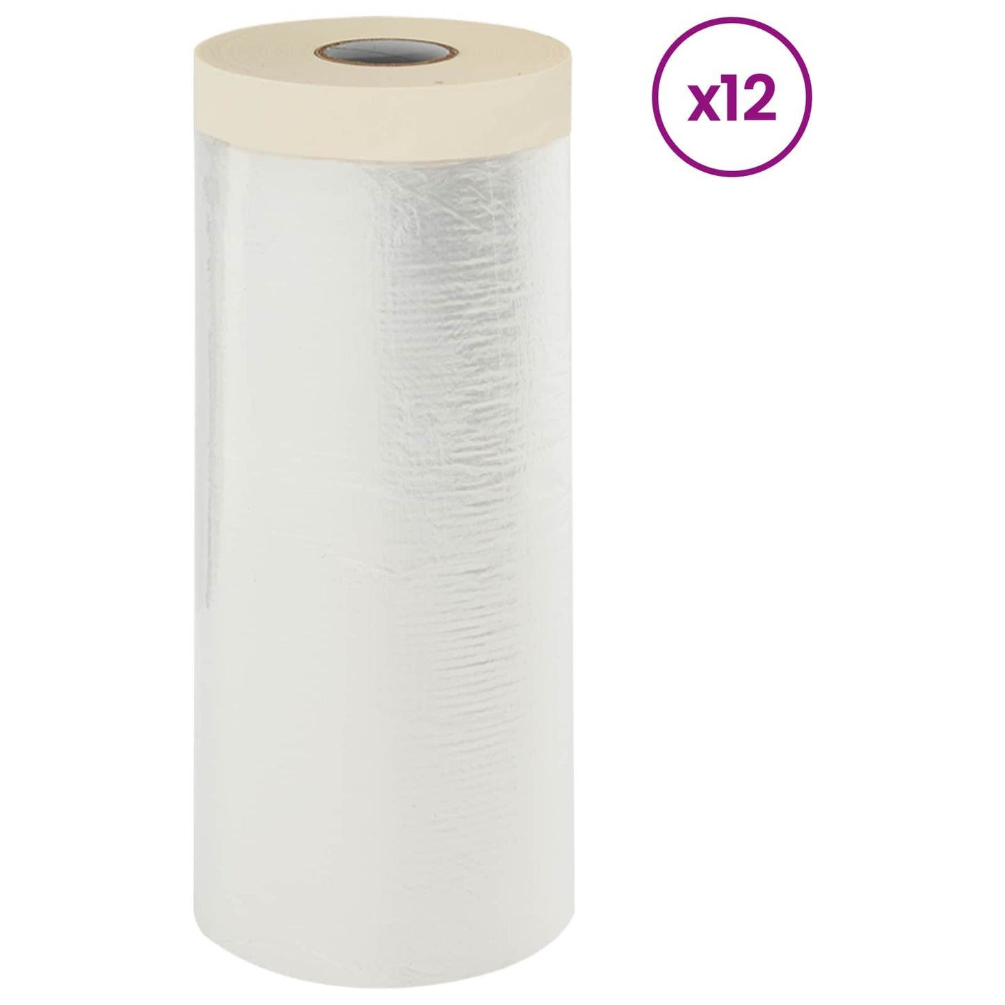 Støvduk med klebrig tape 12 pcs Gjennomsiktig 140 x 3300 cm