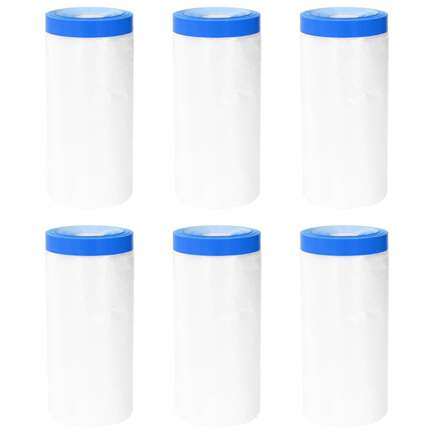 Maskeringsfilm med limtape 6 pcs Transparent og blå