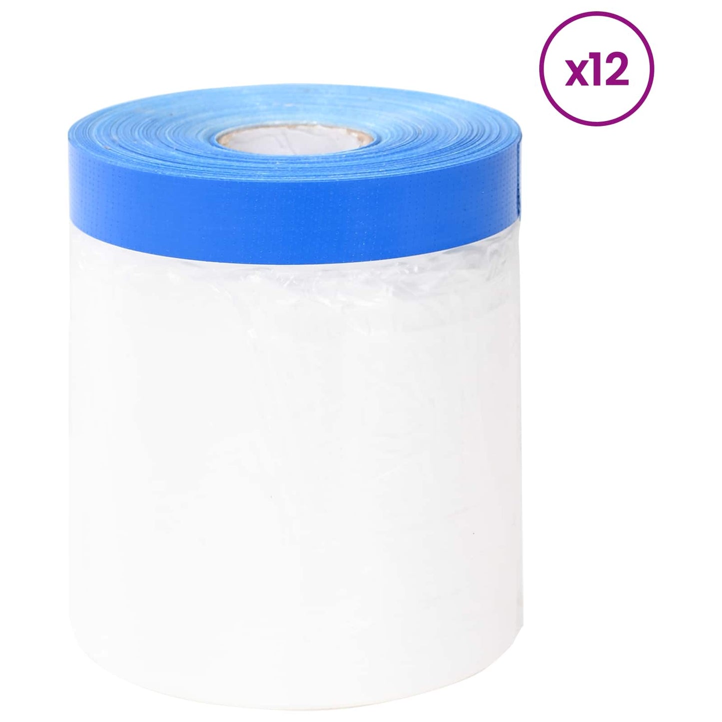 Maskeringsfilm med limtape 12 pcs Transparent og blå