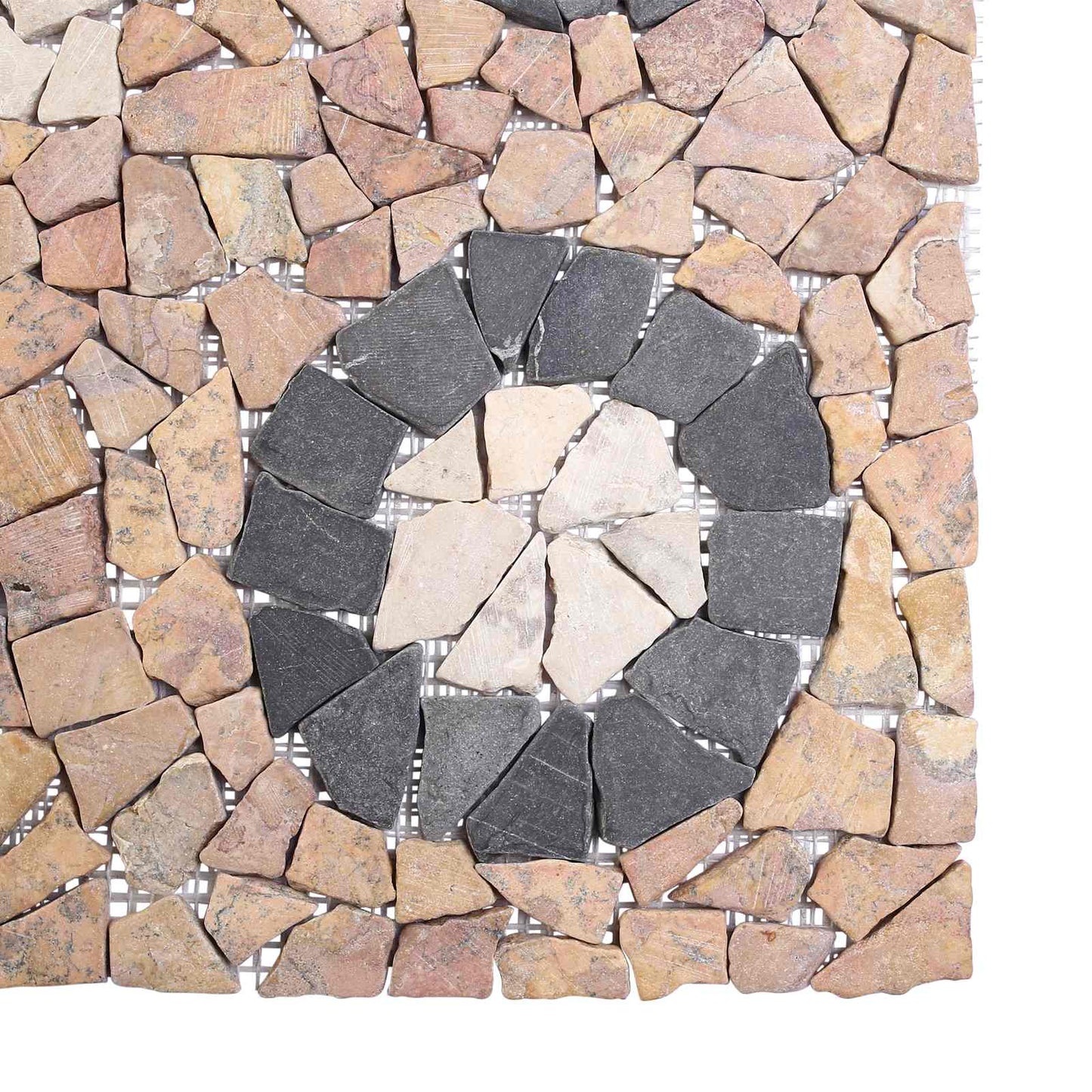 Mosaic Tiles Blomster Mønster Flerfarget 120 x 120 cm Marmor