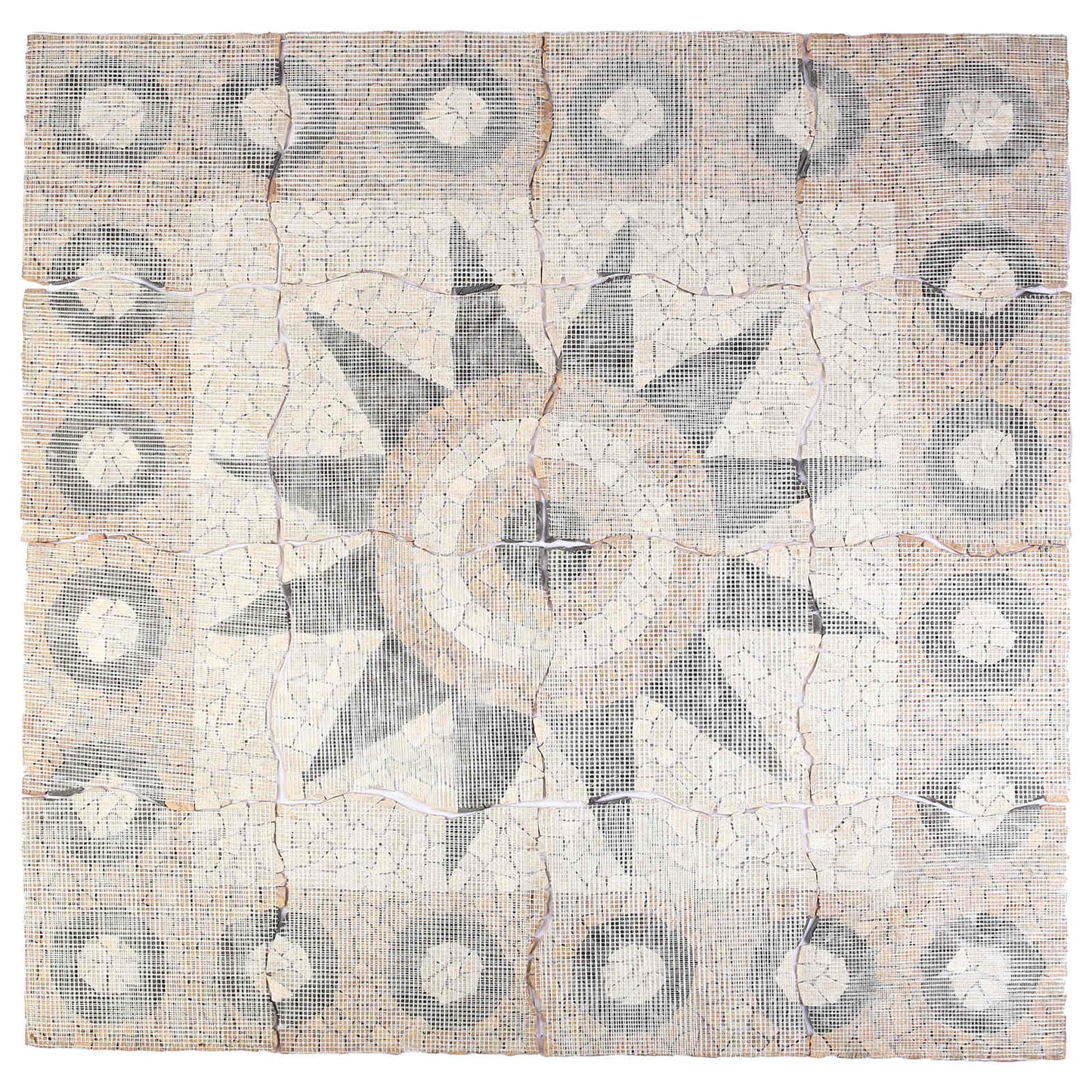Mosaic Tiles Blomster Mønster Flerfarget 120 x 120 cm Marmor