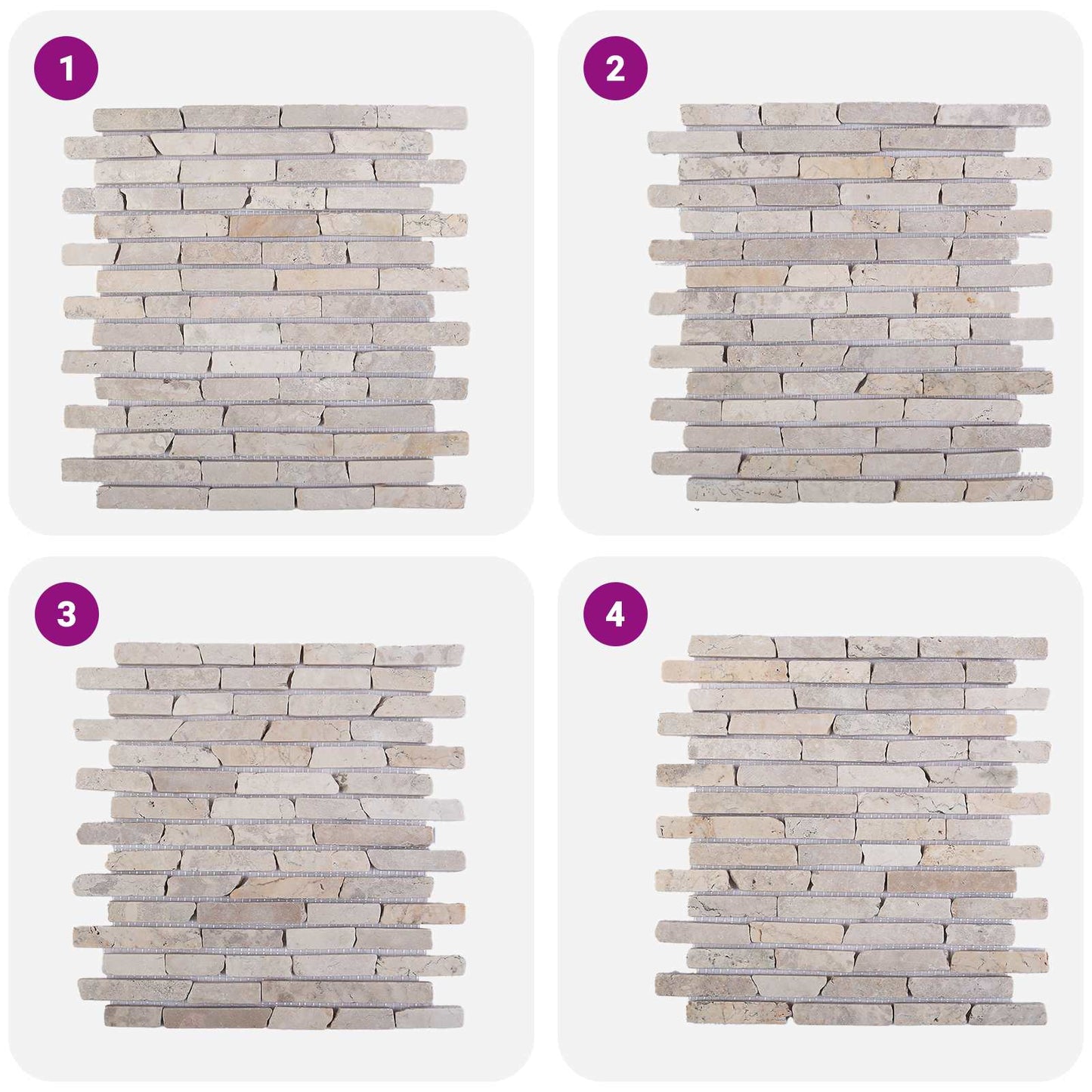 Mosaic Fliser Krem 30 x 30 cm Marmor