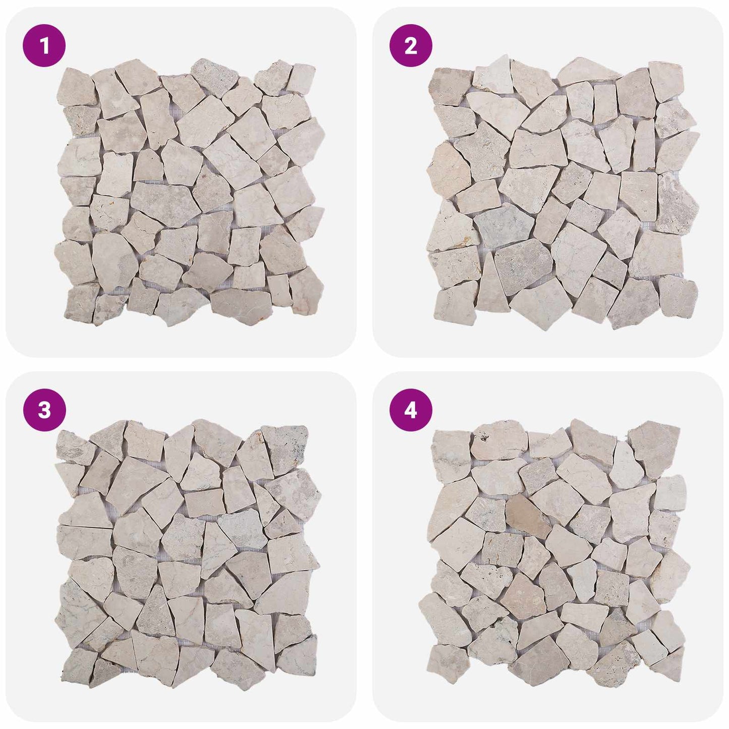 Mosaic Fliser Krem 30 x 30 cm Marmor