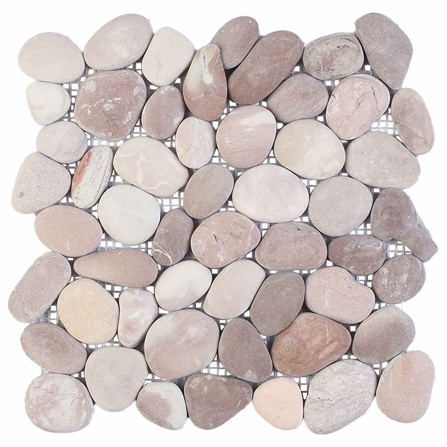 Pebble Fliser Beige og lys rosa 30 x 30 cm Elvestein