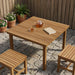 Bordplate 90 x 90 x 3,5 cm Torget Massivt Teaktre Naturlig
