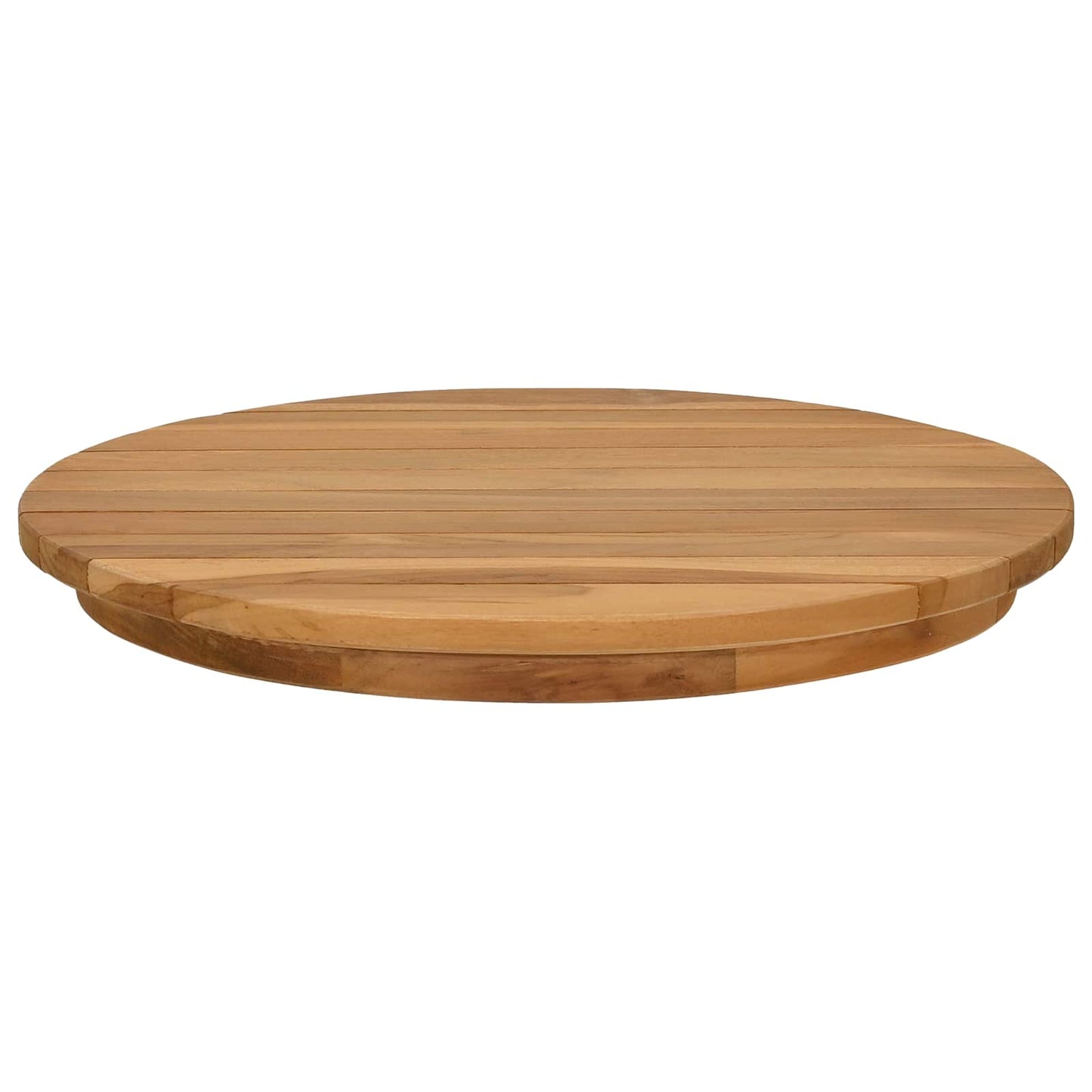 Bordplate Ø 40 x 3,5 Rund Massivt Teaktre Naturlig