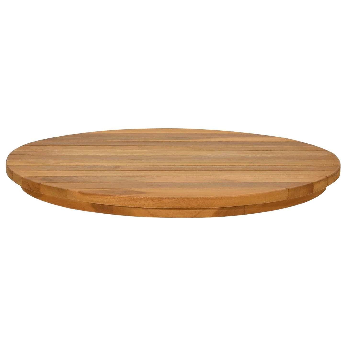 Bordplate Ø 50 x 3,5 Rund Massivt Teaktre Naturlig