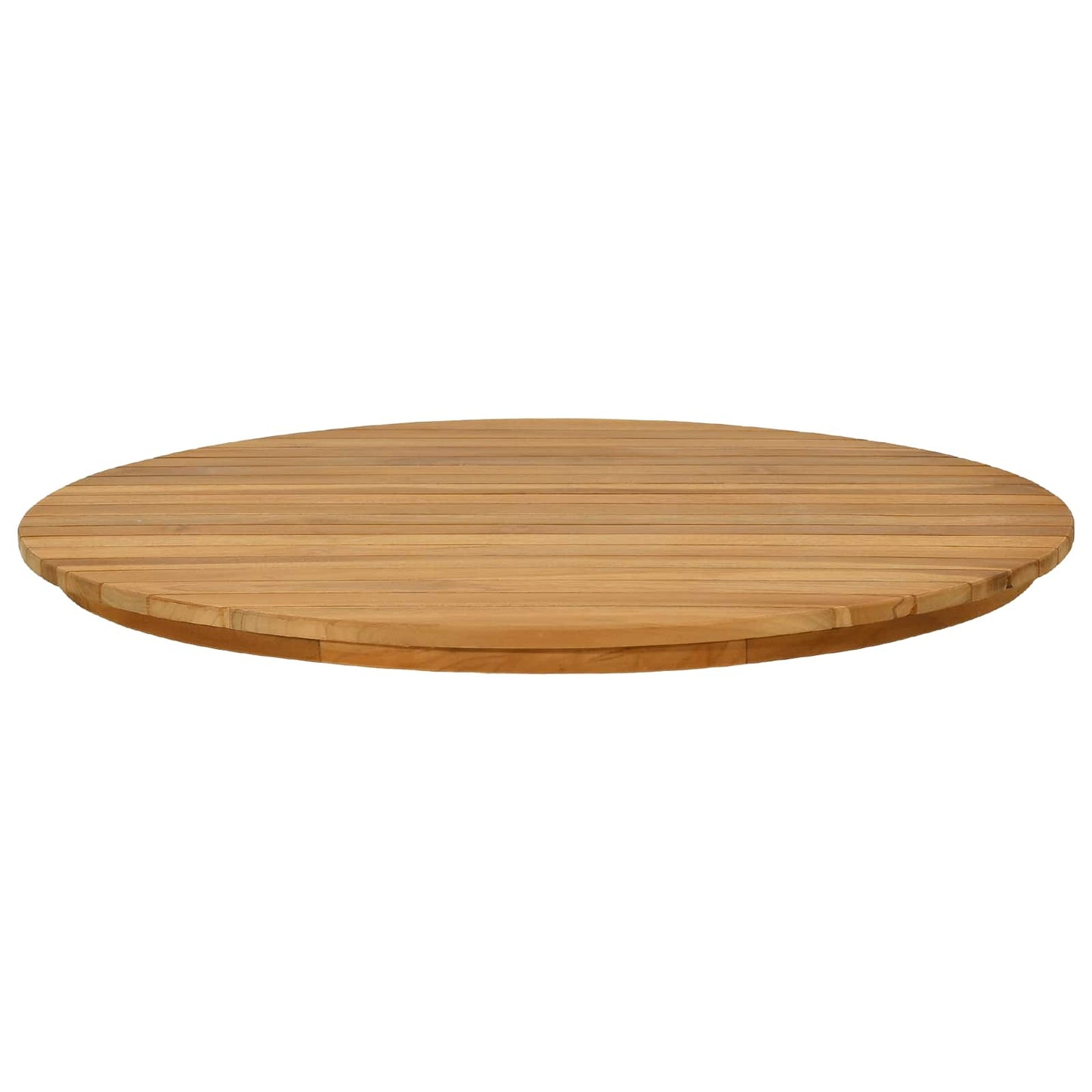 Bordplate Ø 70 x 3,5 Rund Massivt Teaktre Naturlig