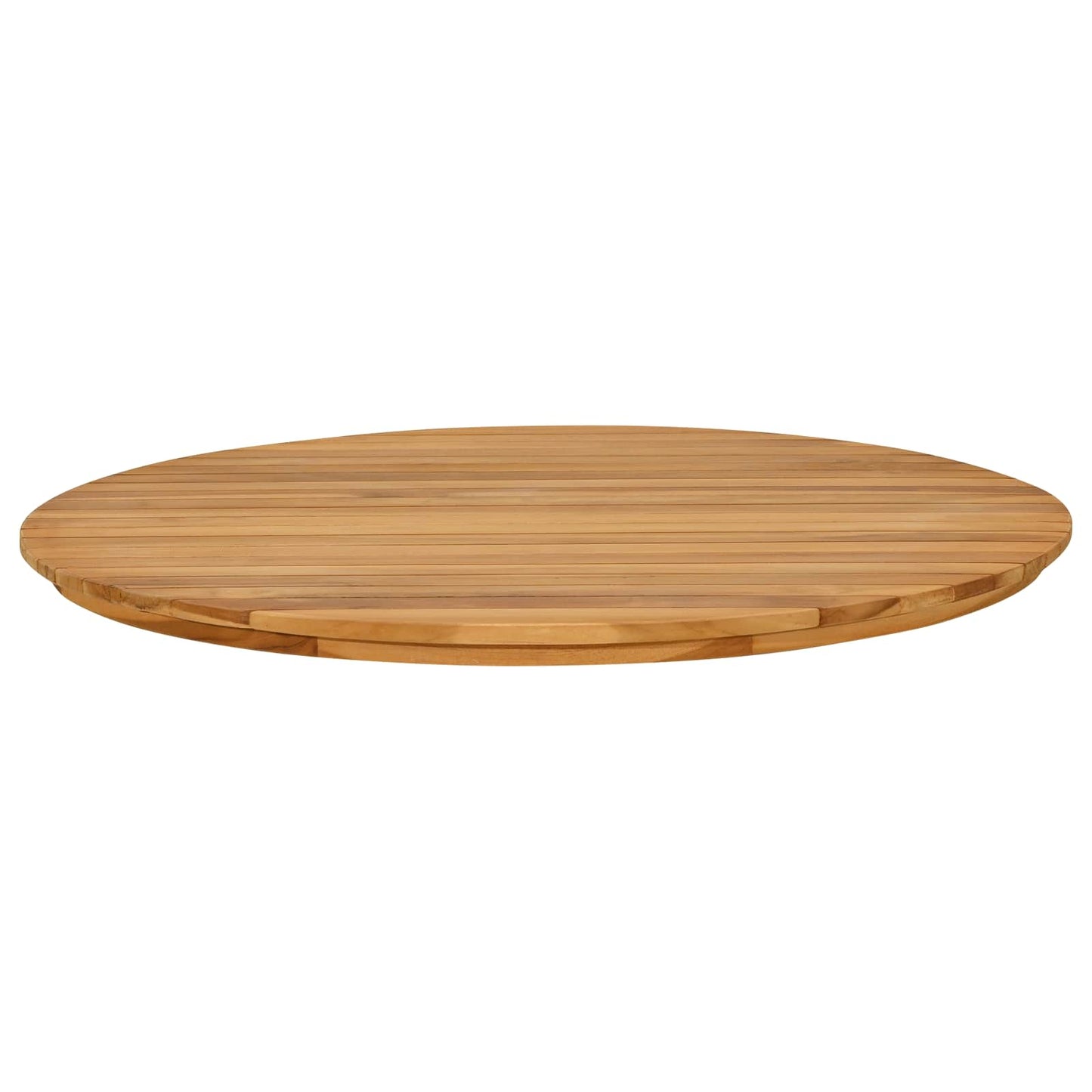 Bordplate Ø 80 x 3,5 Rund Massivt Teaktre Naturlig