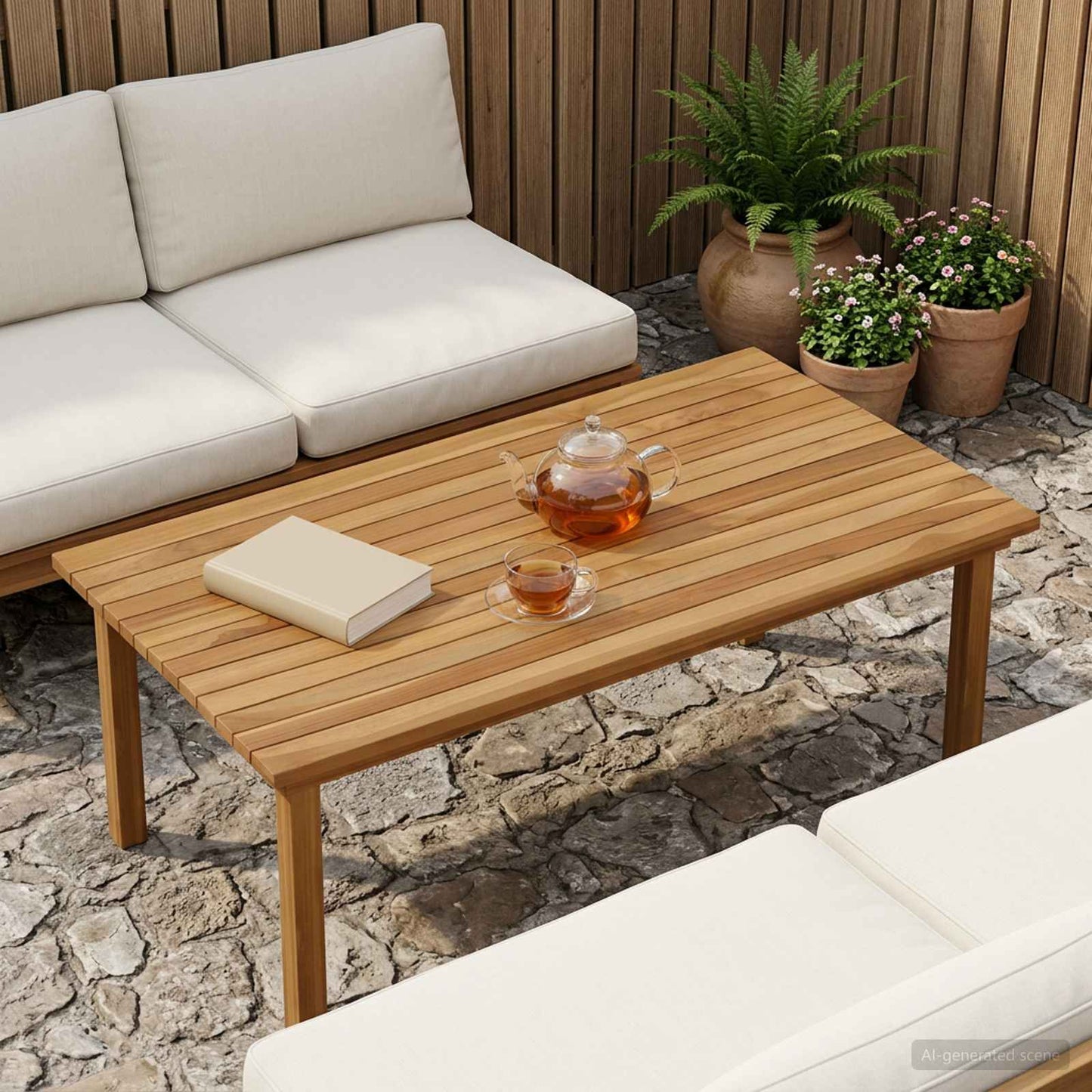 Bordplate 100 x 50 x 3,5 cm Rektangulær Massivt Teaktre