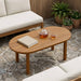 Bordplate 80 x 40 x 3,5 cm Oval Massivt Teaktre Naturlig