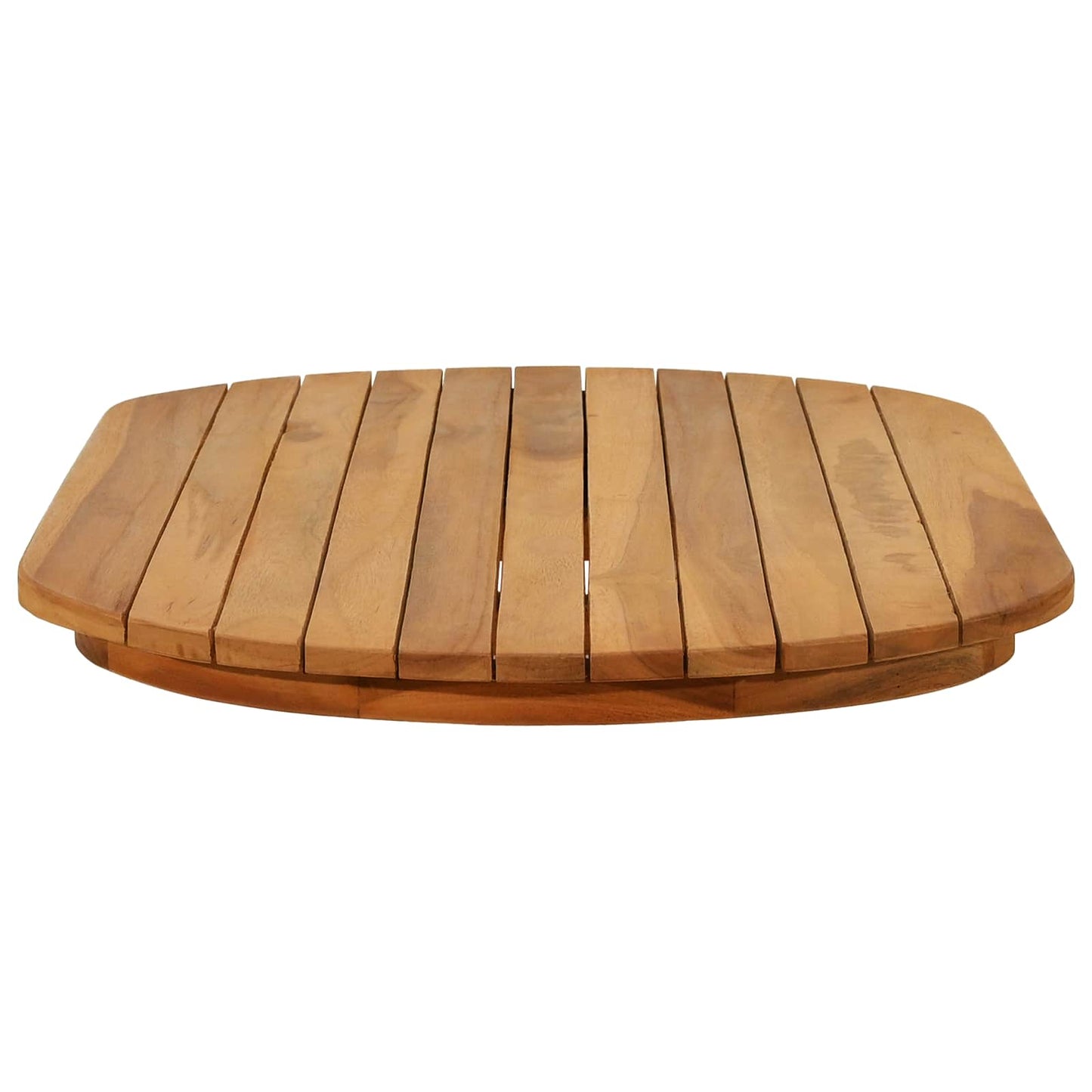 Bordplate 90 x 45 x 3,5 cm Oval Massivt Teaktre Naturlig