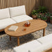 Bordplate 100 x 50 x 3,5 cm Oval Massivt Teaktre Naturlig
