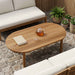 Bordplate 110 x 55 x 3,5 cm Oval Massivt Teaktre Naturlig