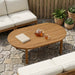 Bordplate 120 x 70 x 3,5 cm Oval Massivt Teaktre Naturlig