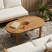 Bordplate 80 x 40 x 2,5 cm Oval Massivt Teaktre Naturlig