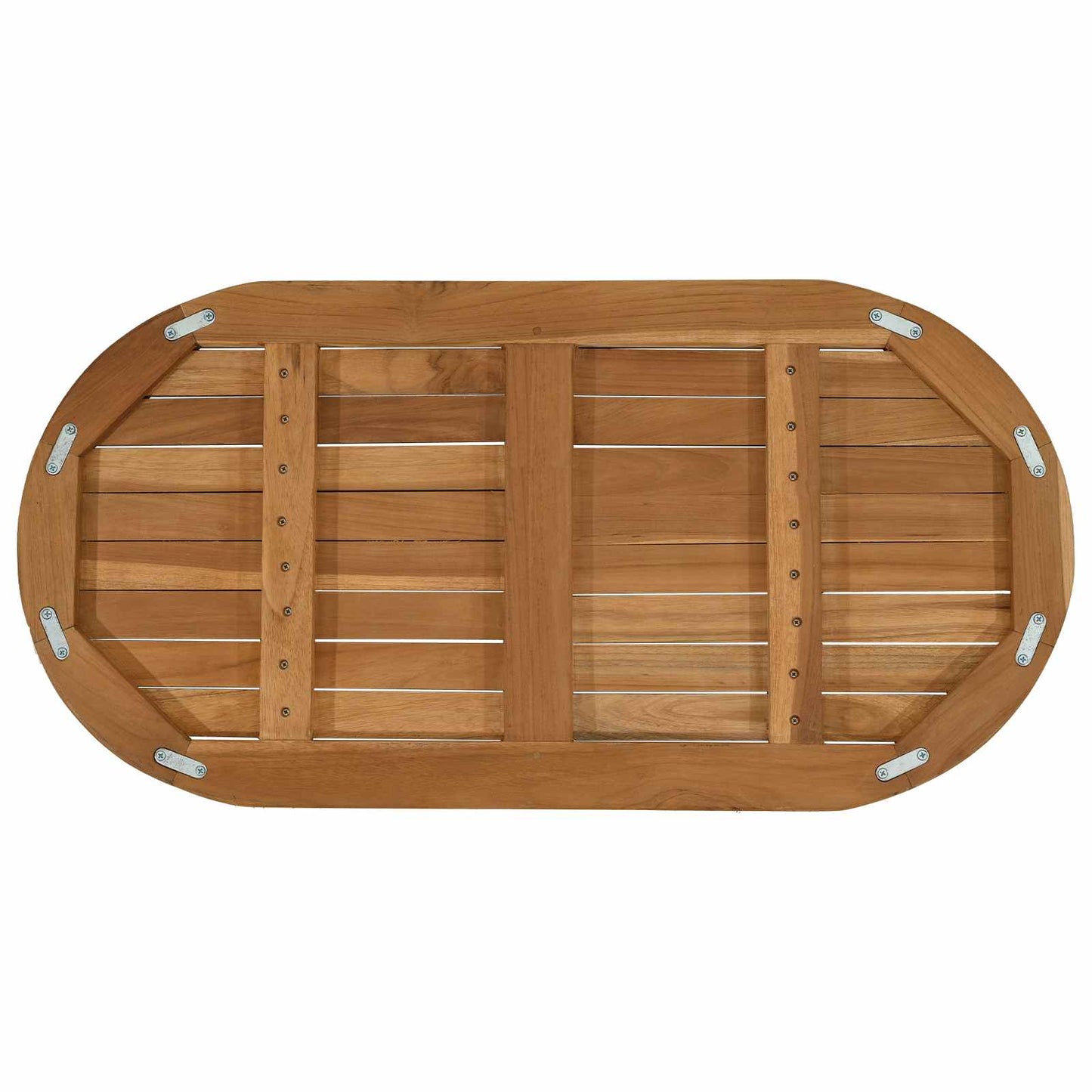 Bordplate 80 x 40 x 2,5 cm Oval Massivt Teaktre Naturlig