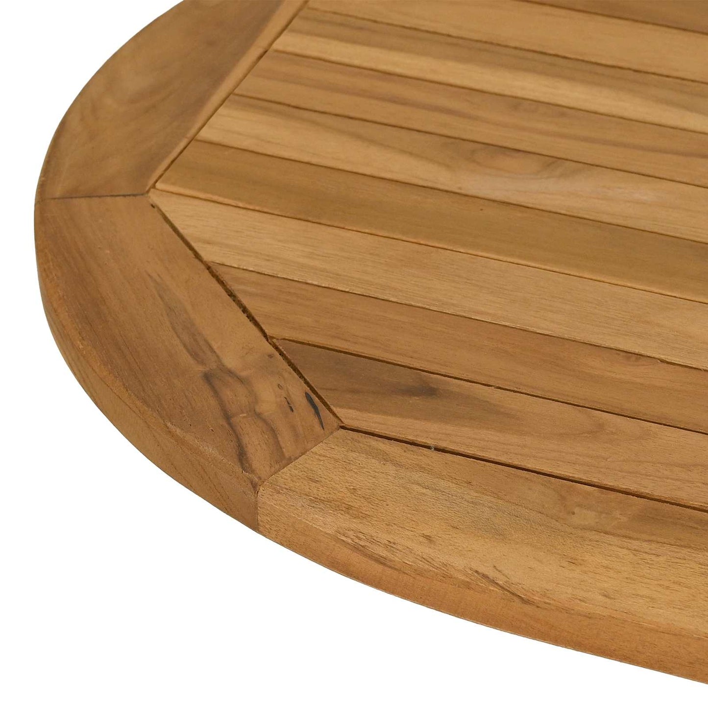 Bordplate Oval Massivt Teaktre Naturlig