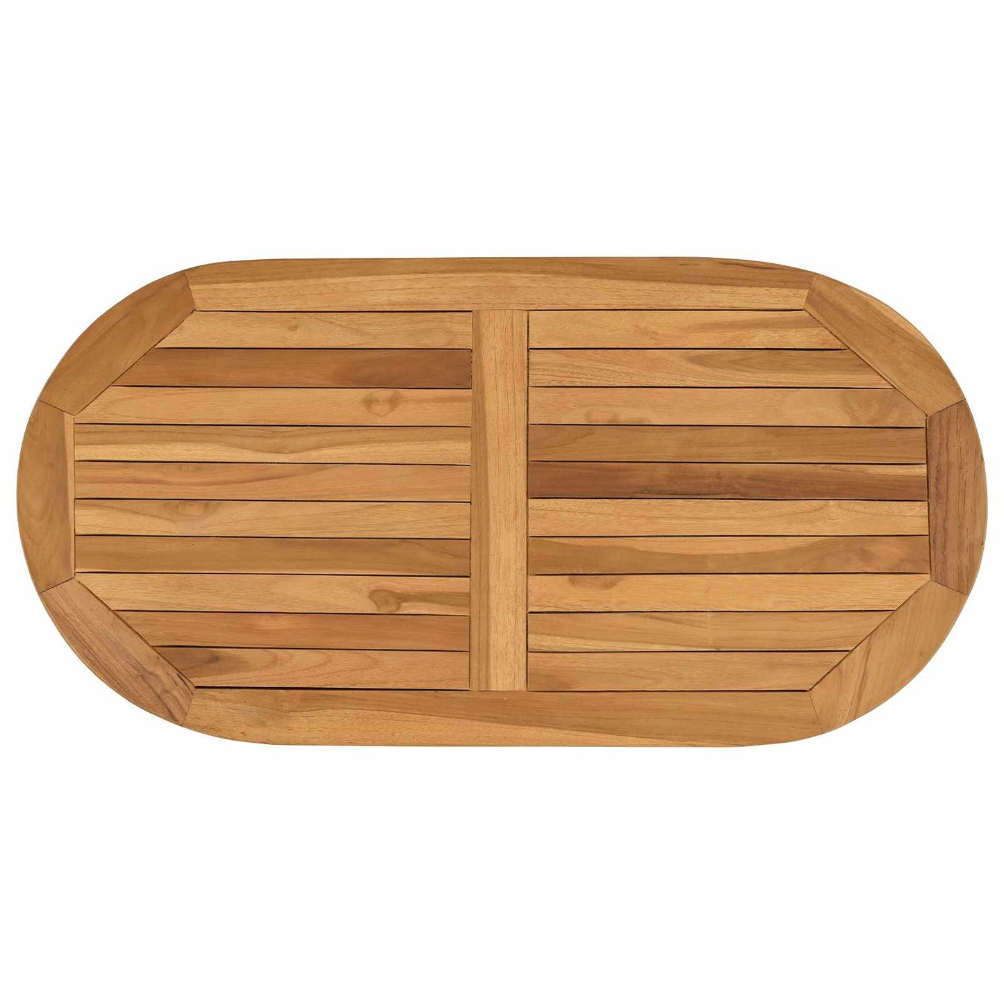 Bordplate Oval Massivt Teaktre Naturlig