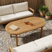 Bordplate Oval Massivt Teaktre Naturlig