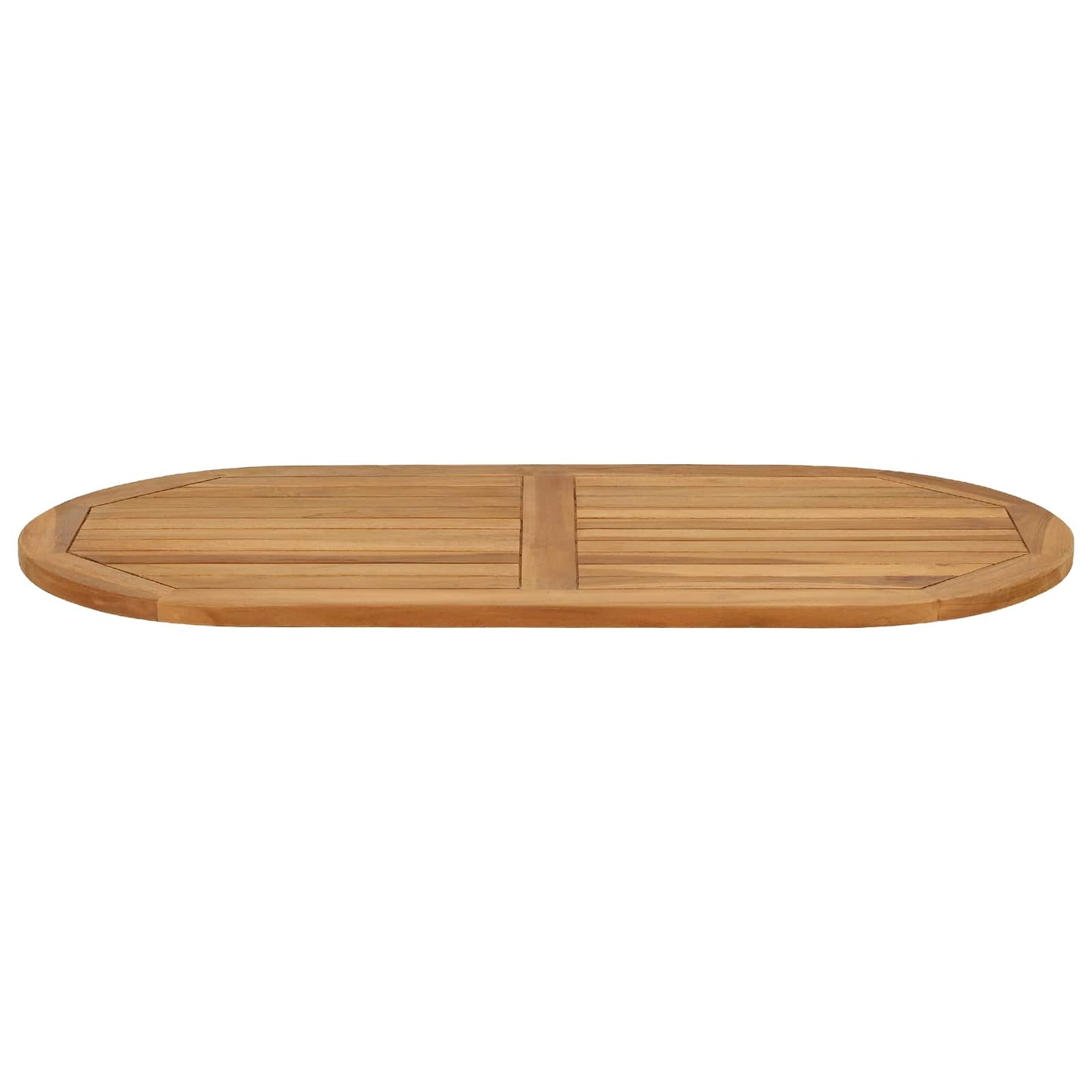 Bordplate Oval Massivt Teaktre Naturlig