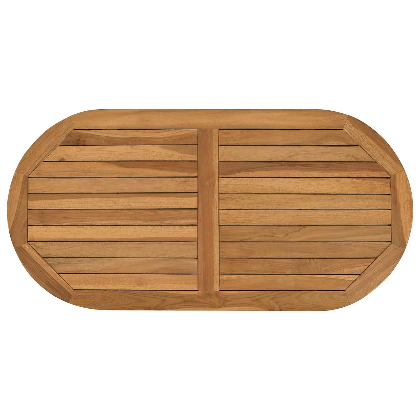Bordplate Oval Massivt Teaktre Naturlig