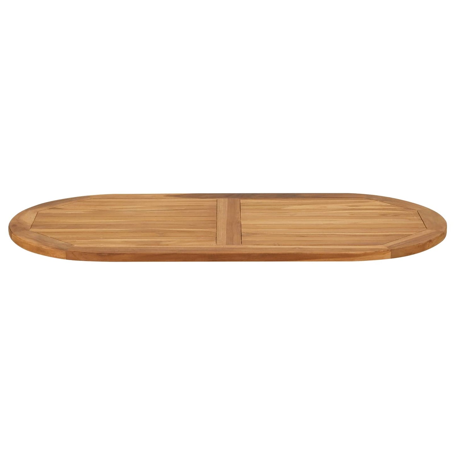 Bordplate Oval Massivt Teaktre Naturlig