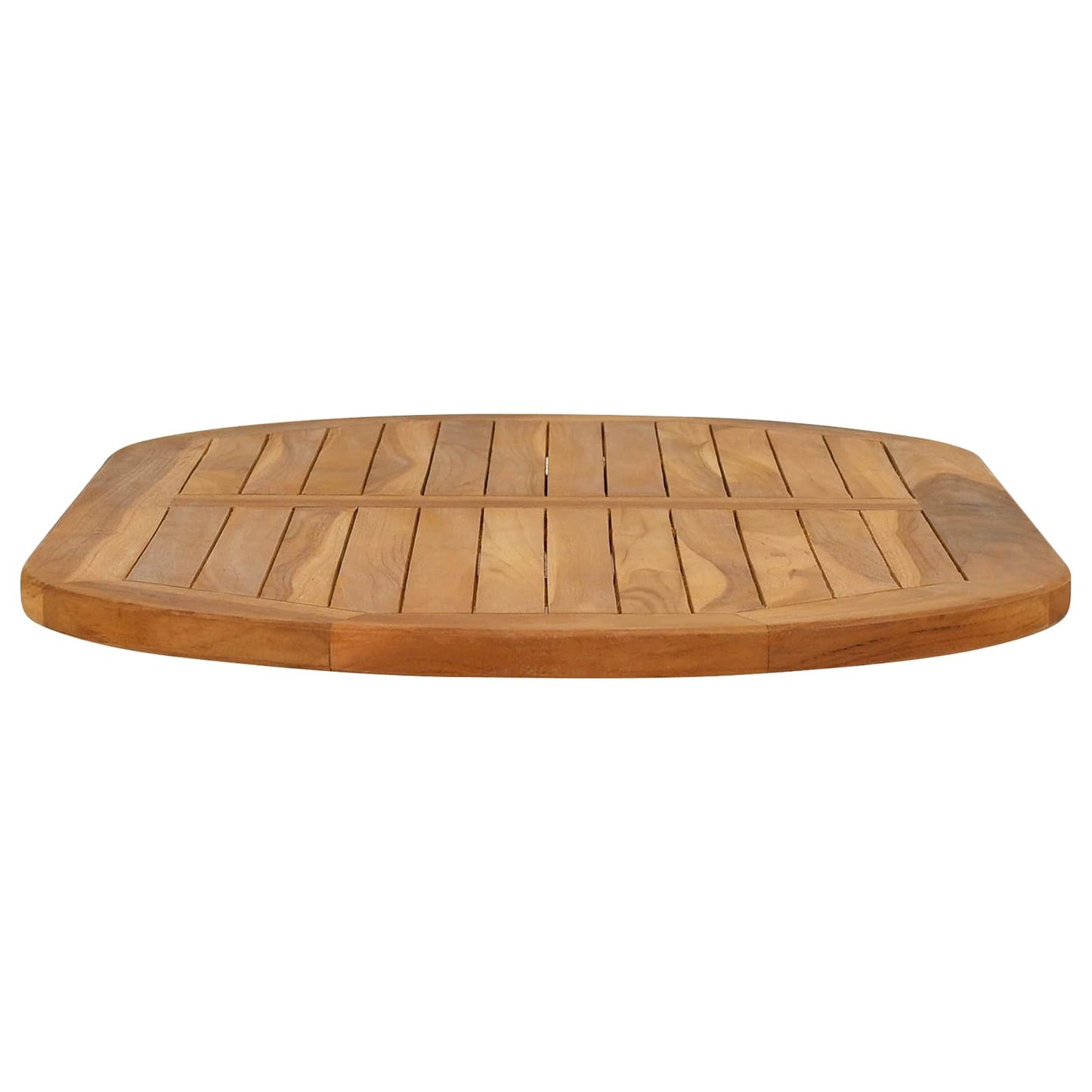 Bordplate Oval Massivt Teaktre Naturlig
